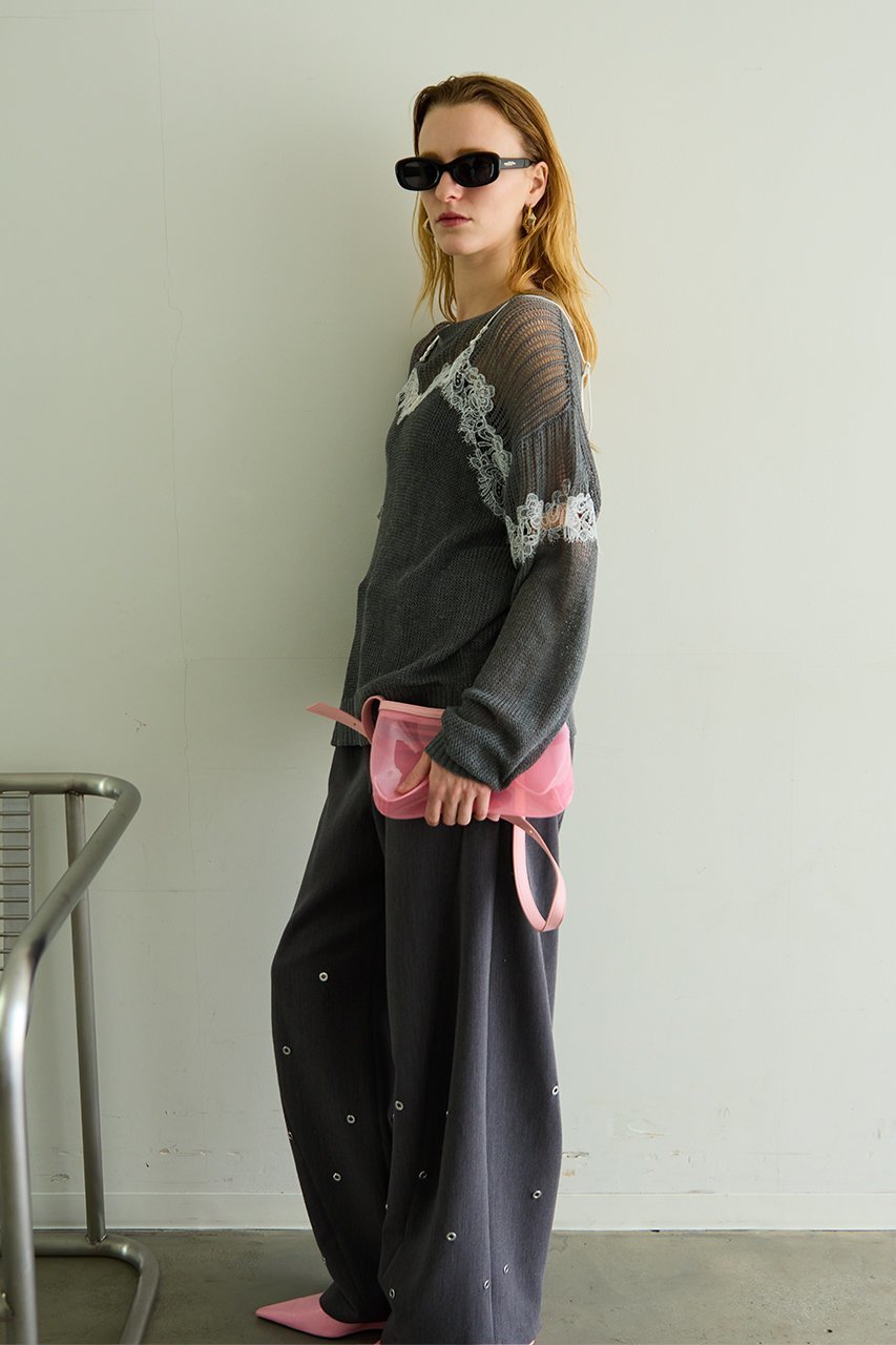 【メゾンスペシャル/MAISON SPECIAL】のLace-Combi Mesh Knit Pullover/レースコンビニットプルオーバー 人気、トレンドファッション・服の通販 founy(ファニー) 　ファッション　Fashion　レディースファッション　Fashion for Women　トップス・カットソー　Cut & Sew Tops　ニット　Knit Tops & Sweaters　カジュアルプルオーバー・ニットトップス　Pullovers & Knit Tops / Casual Pullovers　インナー　Innerwear　ドッキング　Docking, Mixed Material　ビスチェ　Bustier, Corset Top　ラップ　Wrap, Wrap Design　レース　Lace, Lace Fabric　other-7|ID: prp329100004885530 ipo3291000000036508596