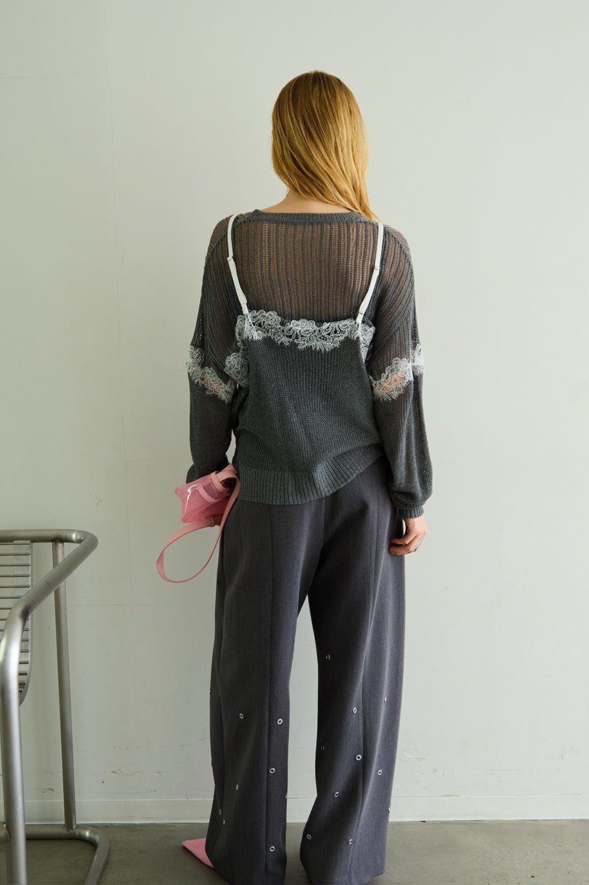【メゾンスペシャル/MAISON SPECIAL】のLace-Combi Mesh Knit Pullover/レースコンビニットプルオーバー 人気、トレンドファッション・服の通販 founy(ファニー) 　ファッション　Fashion　レディースファッション　Fashion for Women　トップス・カットソー　Cut & Sew Tops　ニット　Knit Tops & Sweaters　カジュアルプルオーバー・ニットトップス　Pullovers & Knit Tops / Casual Pullovers　インナー　Innerwear　ドッキング　Docking, Mixed Material　ビスチェ　Bustier, Corset Top　ラップ　Wrap, Wrap Design　レース　Lace, Lace Fabric　other-8|ID: prp329100004885530 ipo3291000000036508597