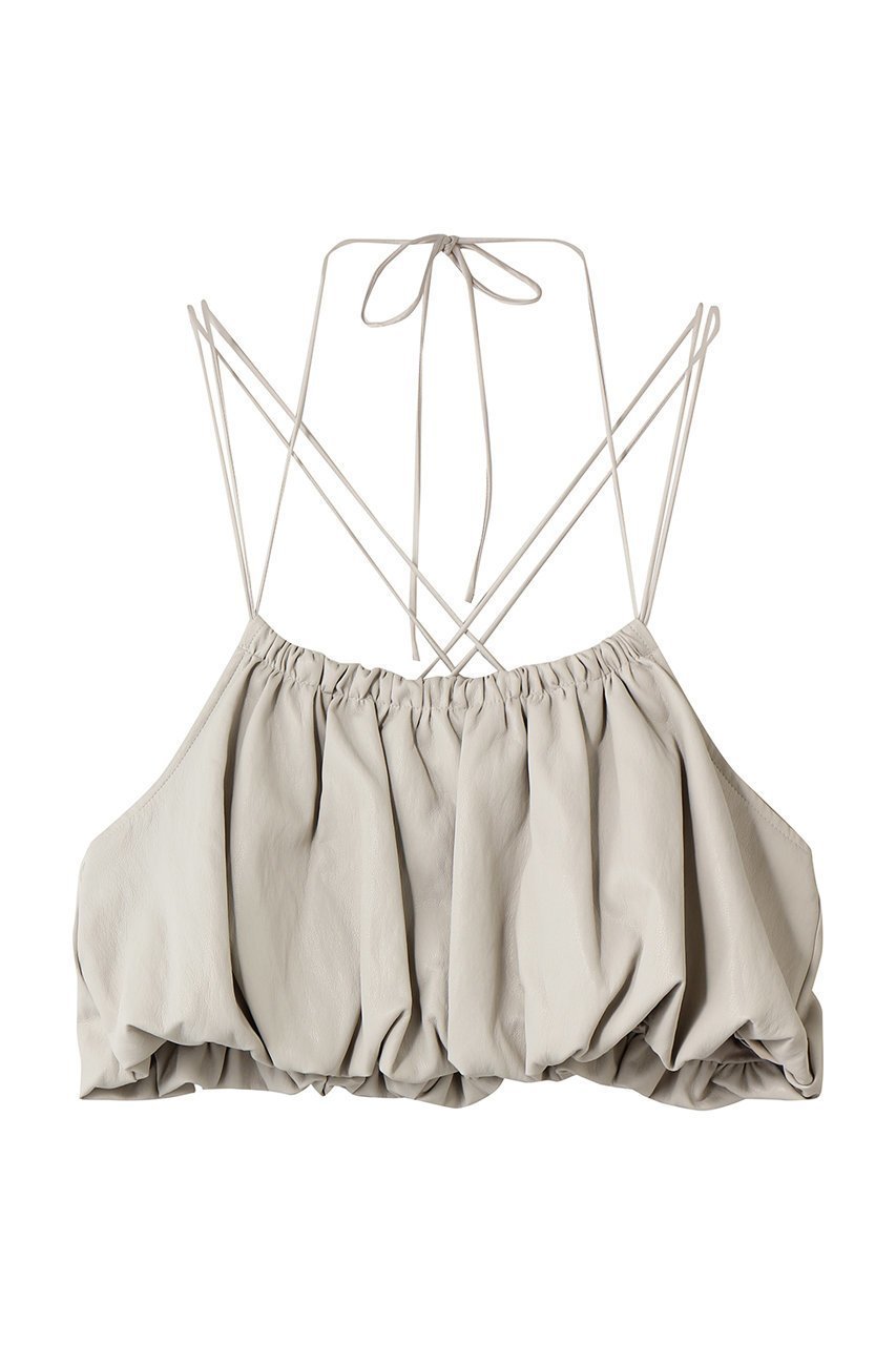 【メゾンスペシャル/MAISON SPECIAL】のGathered Balloon Vegan Leather Bustier/ギャザーバルーンフェイクレザービスチェ インテリア・キッズ・メンズ・レディースファッション・服の通販 founy(ファニー) 　ファッション　Fashion　レディースファッション　Fashion for Women　トップス・カットソー　Cut & Sew Tops　キャミソール&ノースリーブ　Camisoles & Sleeveless Tops　シャツ・ブラウス・オフィスカジュアル　Elegant Blouses & Button-Ups　ビスチェ　Bustiers & Corset Tops / Layered Bustier Style　ギャザー　Gathered, Ruffled　サテン　Satin, Glossy Fabric　ノースリーブ　Sleeveless, No-Sleeve　バルーン　Balloon, Balloon Silhouette　ビスチェ　Bustier, Corset Top　ラップ　Wrap, Wrap Design　エレガント 上品　Elegant　IVR(アイボリー)|ID: prp329100004885534 ipo3291000000036471987