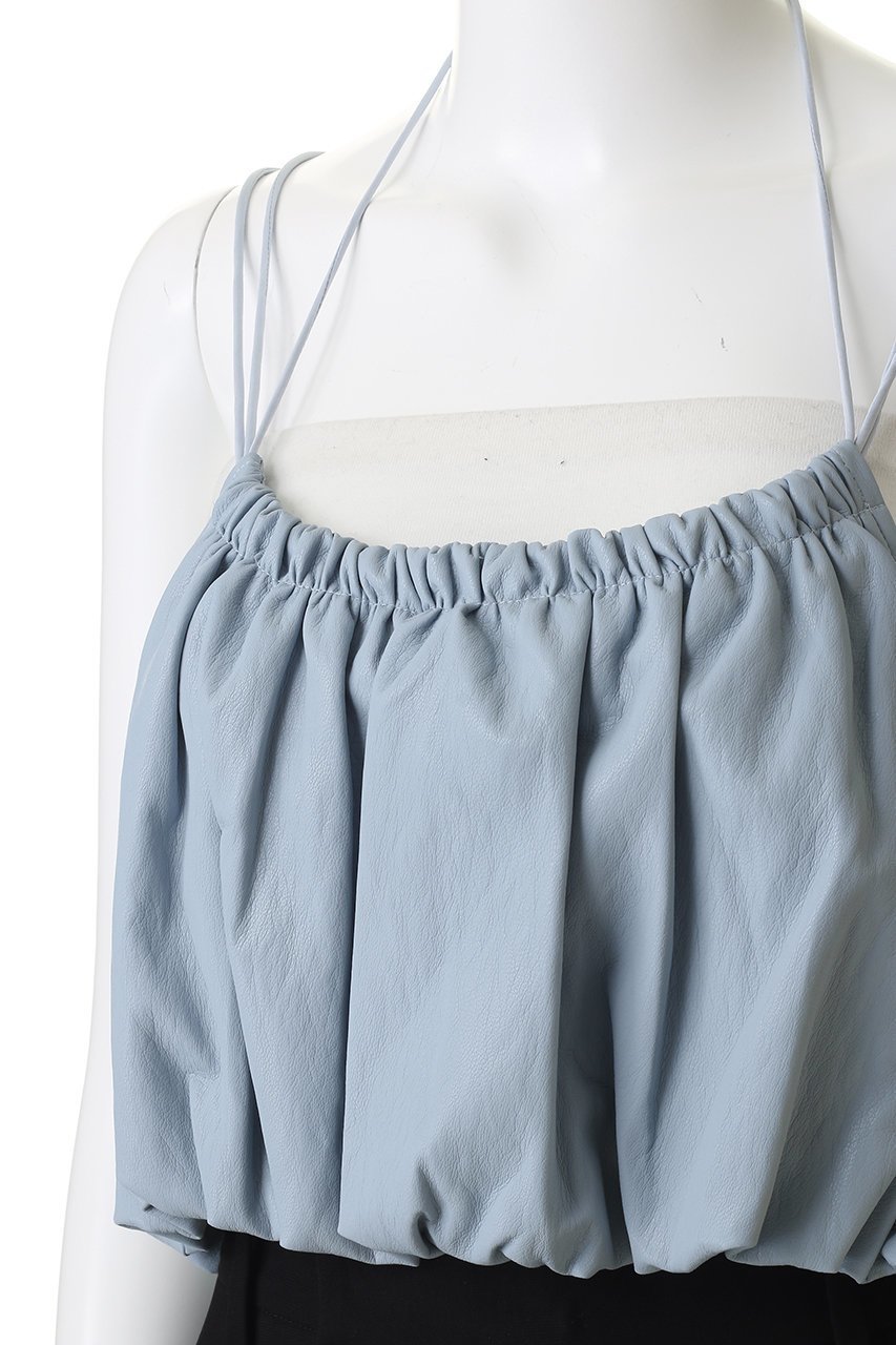 【メゾンスペシャル/MAISON SPECIAL】のGathered Balloon Vegan Leather Bustier/ギャザーバルーンフェイクレザービスチェ 人気、トレンドファッション・服の通販 founy(ファニー) 　ファッション　Fashion　レディースファッション　Fashion for Women　トップス・カットソー　Cut & Sew Tops　キャミソール&ノースリーブ　Camisoles & Sleeveless Tops　シャツ・ブラウス・オフィスカジュアル　Elegant Blouses & Button-Ups　ビスチェ　Bustiers & Corset Tops / Layered Bustier Style　ギャザー　Gathered, Ruffled　サテン　Satin, Glossy Fabric　ノースリーブ　Sleeveless, No-Sleeve　バルーン　Balloon, Balloon Silhouette　ビスチェ　Bustier, Corset Top　ラップ　Wrap, Wrap Design　エレガント 上品　Elegant　other-5|ID: prp329100004885534 ipo3291000000036471997