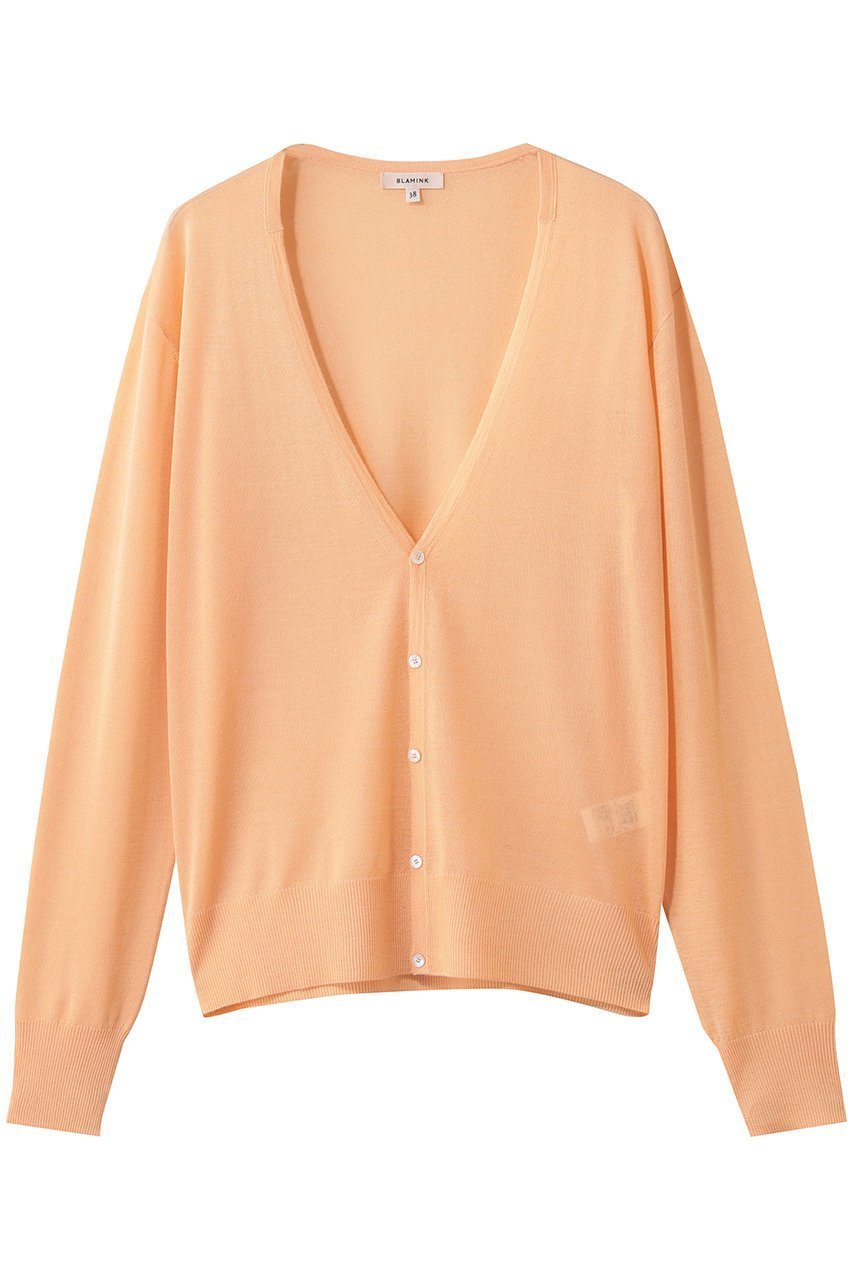 【ブラミンク/BLAMINK】の18GVネックカーディガン インテリア・キッズ・メンズ・レディースファッション・服の通販 founy(ファニー) 　ファッション　Fashion　レディースファッション　Fashion for Women　トップス・カットソー　Cut & Sew Tops　ニット　Knit Tops & Sweaters　カーディガン・羽織り　Layered Style Cardigans　Vネックトップス　V-Neck Tops / V-Cut Neckline Shirts　カーディガン　Cardigan, Knitwear　シルク　Silk, 100% Silk　シンプル　Simple, Minimal　エレガント 上品　Elegant　シャーベット|ID: prp329100004885545 ipo3291000000036472097