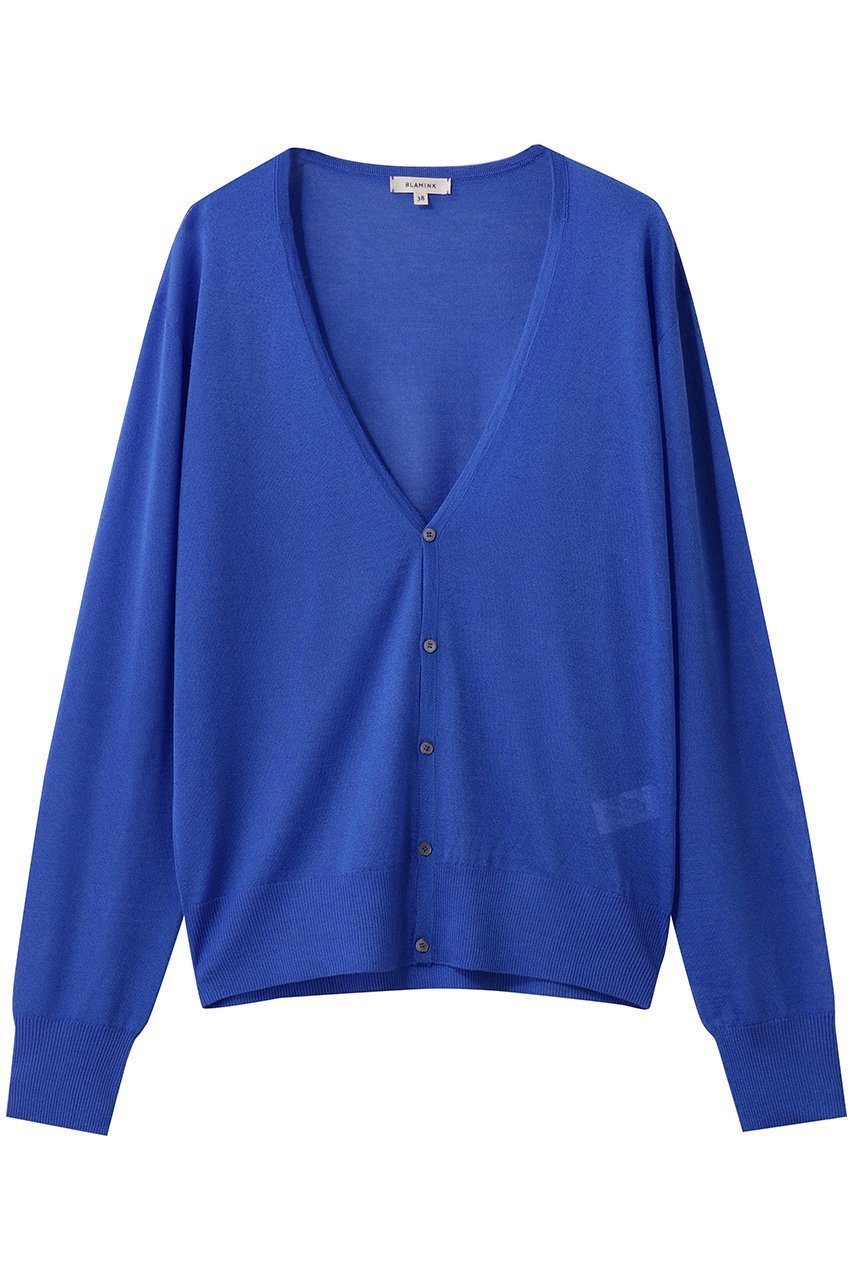 【ブラミンク/BLAMINK】の18GVネックカーディガン インテリア・キッズ・メンズ・レディースファッション・服の通販 founy(ファニー) 　ファッション　Fashion　レディースファッション　Fashion for Women　トップス・カットソー　Cut & Sew Tops　ニット　Knit Tops & Sweaters　カーディガン・羽織り　Layered Style Cardigans　Vネックトップス　V-Neck Tops / V-Cut Neckline Shirts　カーディガン　Cardigan, Knitwear　シルク　Silk, 100% Silk　シンプル　Simple, Minimal　エレガント 上品　Elegant　ロイヤル|ID: prp329100004885545 ipo3291000000036472099