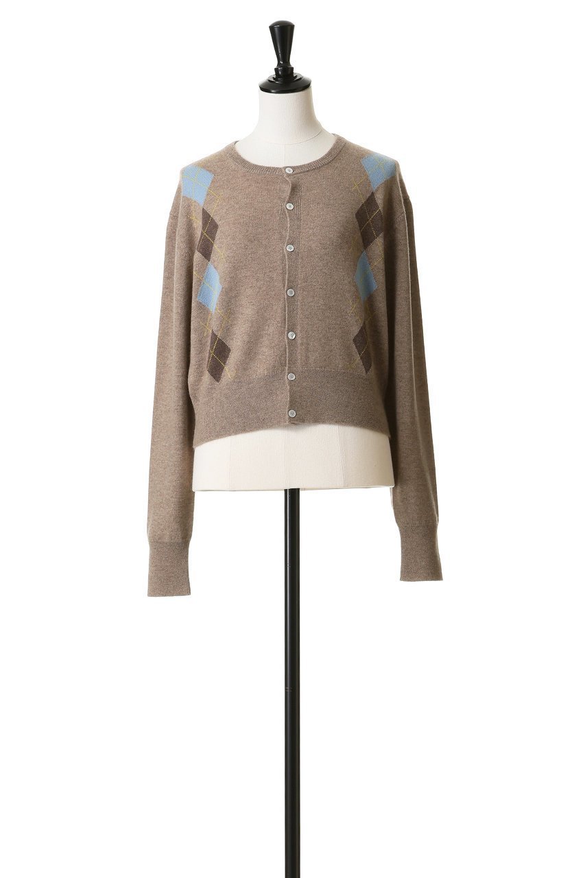 【ブラミンク/BLAMINK】のアーガイルクルーネックカーディガン 人気、トレンドファッション・服の通販 founy(ファニー) 　ファッション　Fashion　レディースファッション　Fashion for Women　トップス・カットソー　Cut & Sew Tops　ニット　Knit Tops & Sweaters　カーディガン・羽織り　Layered Style Cardigans　カーディガン　Cardigan, Knitwear　クラシカル　Classical, Vintage-Inspired　トレンド　Trend, Trending Now　ボトム　Bottoms, Lower Wear　エレガント 上品　Elegant　other-2|ID: prp329100004885546 ipo3291000000036472114