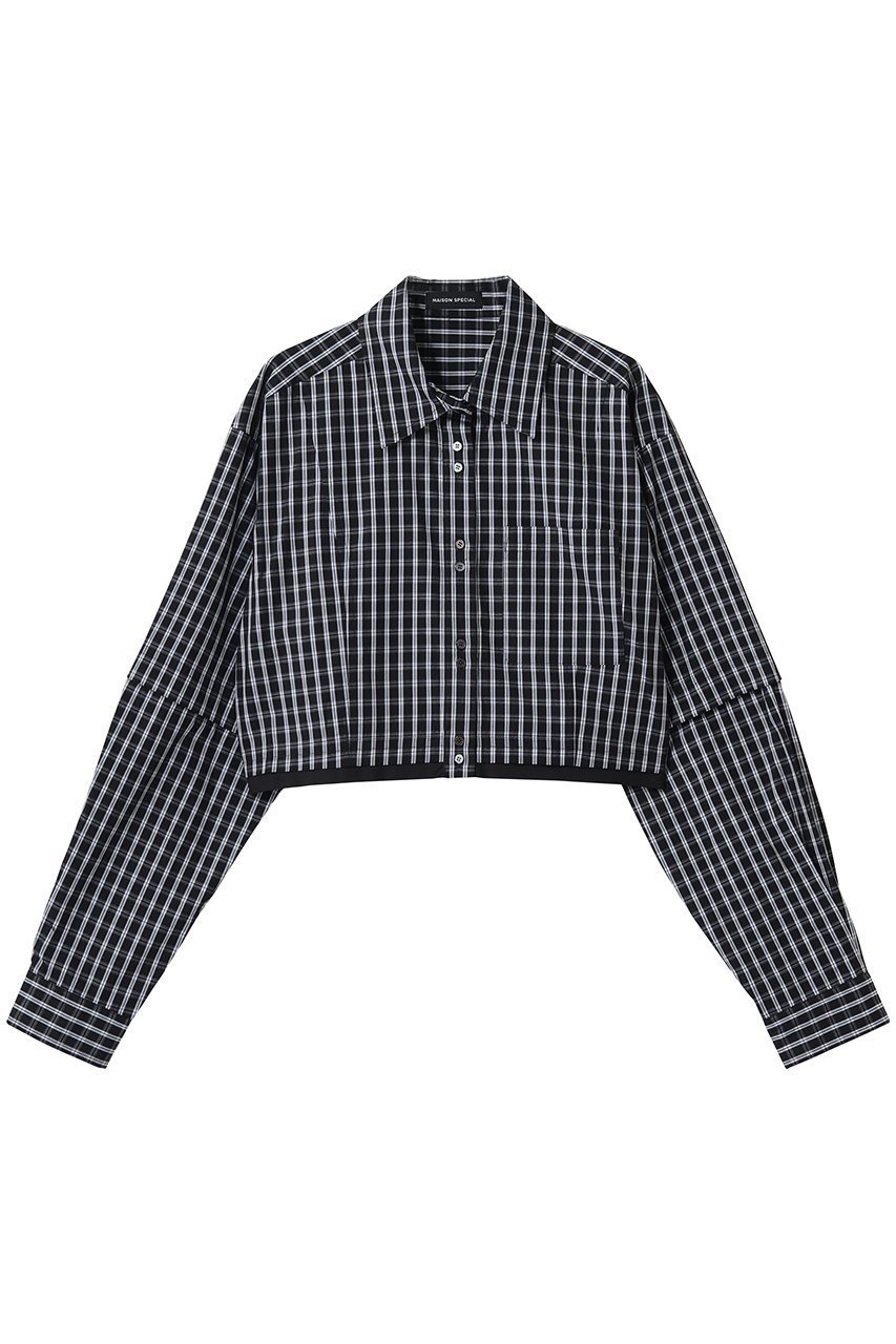 【メゾンスペシャル/MAISON SPECIAL】の2Way Sleeve Short Shirt/2WAYスリーブショートシャツ 人気、トレンドファッション・服の通販 founy(ファニー) 　ファッション　Fashion　レディースファッション　Fashion for Women　トップス・カットソー　Cut & Sew Tops　シャツ・ブラウス・オフィスカジュアル　Elegant Blouses & Button-Ups　ロングTシャツ・Tシャツ　Longline T-Shirts & Tees　クロップド　Cropped, Short Length　ショート　Short, Short Length　スリーブ　Sleeve, Long Sleeve / Short Sleeve　ロング　Long, Long-Length　 other-1|ID: prp329100004885547 ipo3291000000036472122