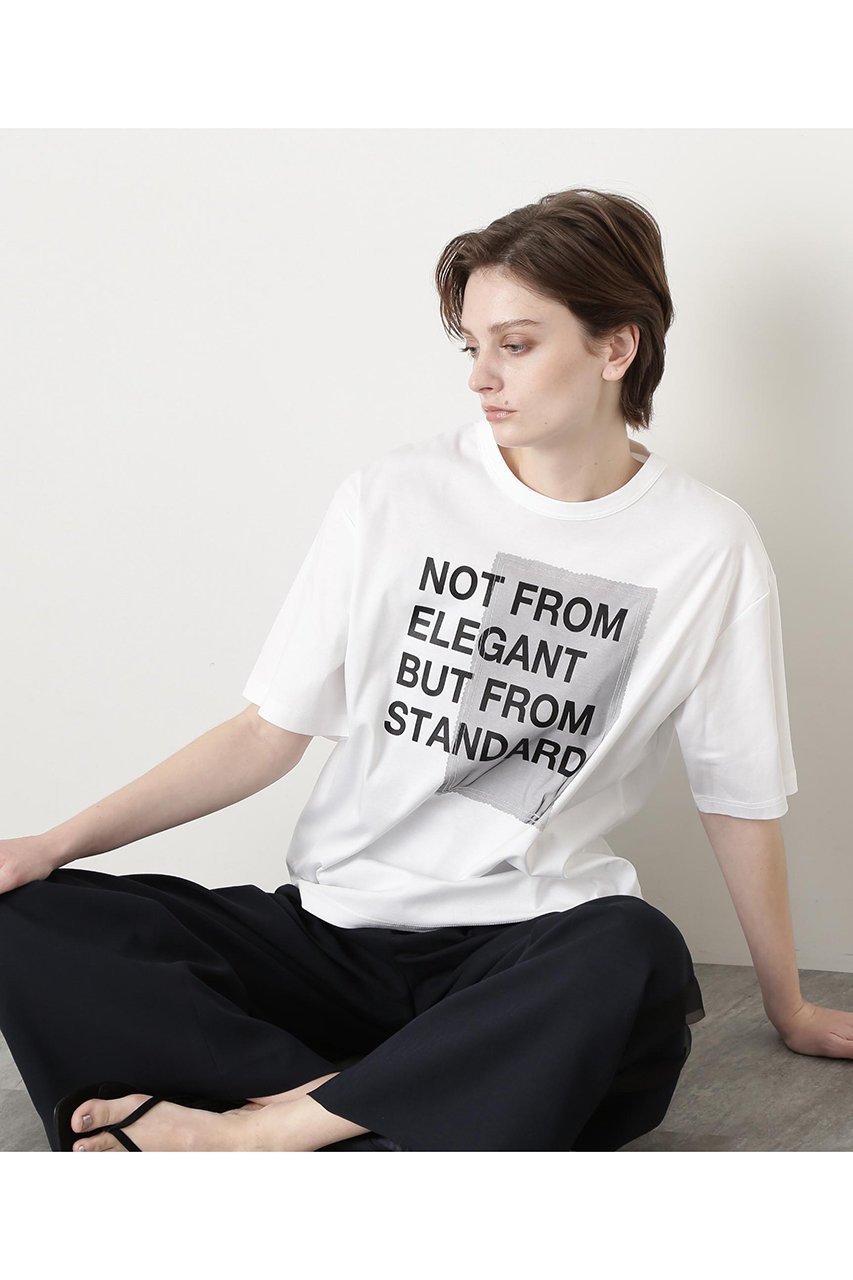 【ヒューエルミュージアム/hueLe Museum】の【STUMBLY】Printed T-shirts インテリア・キッズ・メンズ・レディースファッション・服の通販 founy(ファニー) 　ファッション　Fashion　レディースファッション　Fashion for Women　トップス・カットソー　Cut & Sew Tops　シャツ・ブラウス・オフィスカジュアル　Elegant Blouses & Button-Ups　ロングTシャツ・Tシャツ　Longline T-Shirts & Tees　カットソー・ベーシックTシャツ　Cut-and-Sewn Tops / Stretch Tees & Basics　ショート　Short, Short Length　スリーブ　Sleeve, Long Sleeve / Short Sleeve　チュール　Tulip, Tulip Motif　プリント　Print, Printed Pattern　ホワイト|ID: prp329100004885552 ipo3291000000036472167