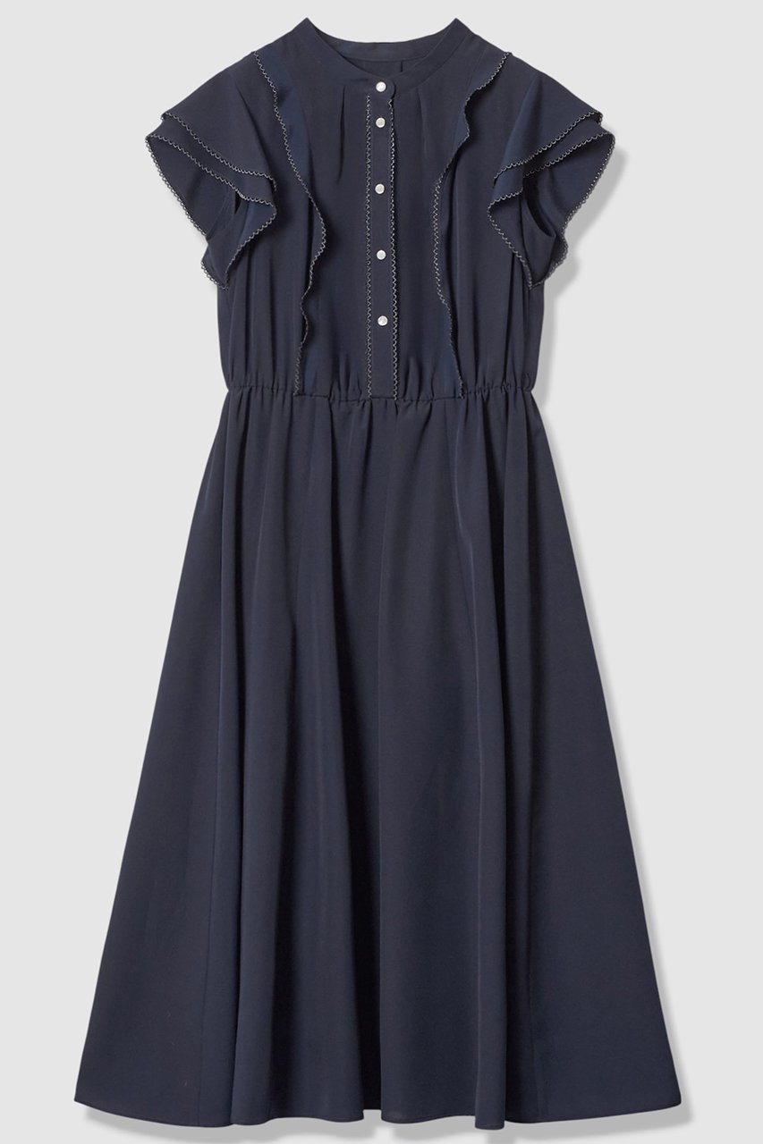 【アナイ/ANAYI】のピコスカラレイヤードスリーブ ワンピース 人気、トレンドファッション・服の通販 founy(ファニー) 　ファッション　Fashion　レディースファッション　Fashion for Women　ワンピース　Dresses　チュニック　Tunic Tops & Dresses　エレガント 上品　Elegant　ジャケット　Jacket, Outerwear　スカラップ　Scallop, Scalloped Edge　スリーブ　Sleeve, Long Sleeve / Short Sleeve　チュニック　Tunic, Long Top　フレア　Flare, Flared　フレンチ　French, French Style　ロング　Long, Long-Length　新作・新入荷　New Arrivals / New In　other-3|ID: prp329100004885559 ipo3291000000036472255