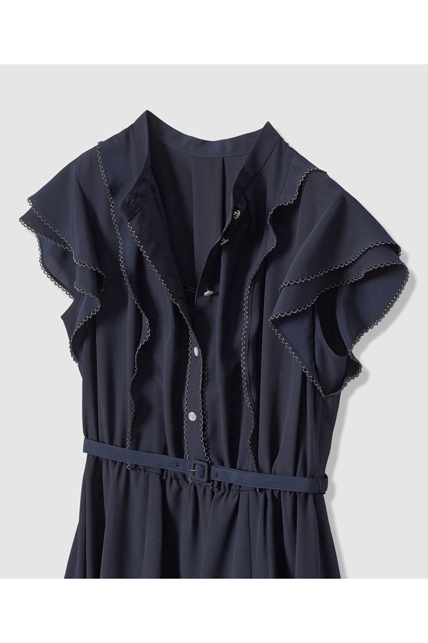 【アナイ/ANAYI】のピコスカラレイヤードスリーブ ワンピース 人気、トレンドファッション・服の通販 founy(ファニー) 　ファッション　Fashion　レディースファッション　Fashion for Women　ワンピース　Dresses　チュニック　Tunic Tops & Dresses　エレガント 上品　Elegant　ジャケット　Jacket, Outerwear　スカラップ　Scallop, Scalloped Edge　スリーブ　Sleeve, Long Sleeve / Short Sleeve　チュニック　Tunic, Long Top　フレア　Flare, Flared　フレンチ　French, French Style　ロング　Long, Long-Length　新作・新入荷　New Arrivals / New In　other-4|ID: prp329100004885559 ipo3291000000036472257