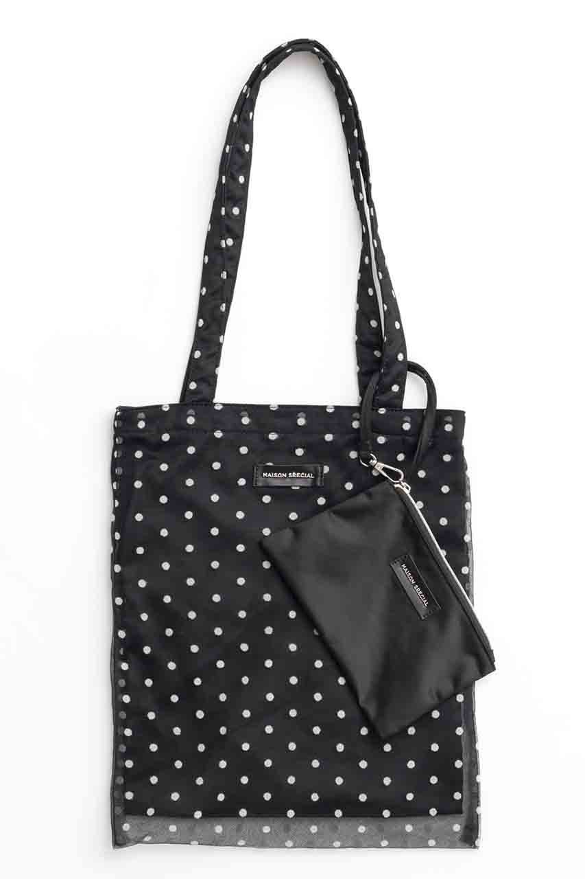 【メゾンスペシャル/MAISON SPECIAL】のTulle Combination Tote Bag/チュールコンビトートバッグ インテリア・キッズ・メンズ・レディースファッション・服の通販 founy(ファニー) 　ファッション　Fashion　レディースファッション　Fashion for Women　バッグ　Bags　コンビ　Combo, Combination Style　シンプル　Simple, Minimal　チュール　Tulip, Tulip Motif　ドット　Polka Dot, Dot Pattern　ポーチ　Pouch, Small Case　MLT1(マルチカラー)|ID: prp329100004885740 ipo3291000000036473658