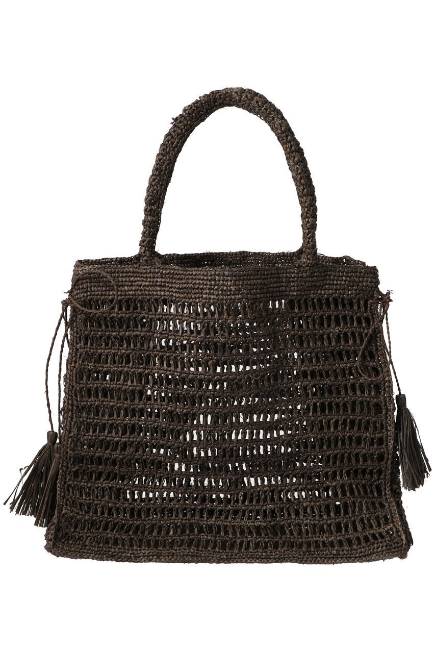 【プリスティン/PRISTINE】のラフィアメッシュボックスバッグ インテリア・キッズ・メンズ・レディースファッション・服の通販 founy(ファニー) 　ファッション　Fashion　レディースファッション　Fashion for Women　バッグ　Bags　タッセル　Tassel, Fringe　リゾート　Resort, Vacation Style　夏　Summer　春　Spring　S/S・春夏　SS, Spring/Summer, Warm Season　ブラウン|ID: prp329100004885825 ipo3291000000036474462