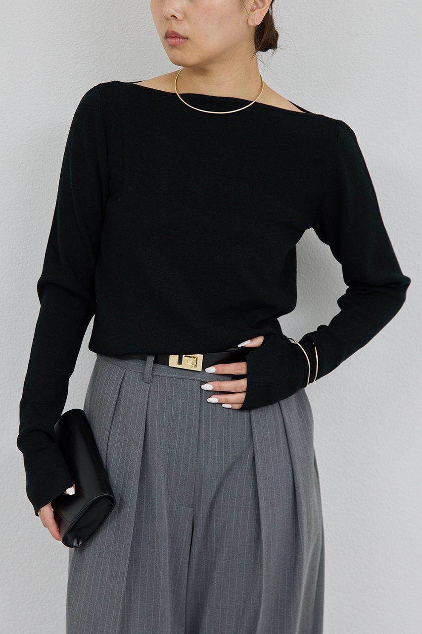 【ガリャルダガランテ/GALLARDAGALANTE】のボートニットプルオーバー 人気、トレンドファッション・服の通販 founy(ファニー) 　ファッション　Fashion　レディースファッション　Fashion for Women　トップス・カットソー　Cut & Sew Tops　ニット　Knit Tops & Sweaters　カジュアルプルオーバー・ニットトップス　Pullovers & Knit Tops / Casual Pullovers　おすすめ　Recommended / Our Picks　インナー　Innerwear　エレガント 上品　Elegant　サロペット　Overalls, Salopette　ジャケット　Jacket, Outerwear　デコルテ　Décolleté, Neckline　 other-1|ID: prp329100004885845 ipo3291000000036474657