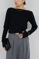 【ガリャルダガランテ/GALLARDAGALANTE】のボートニットプルオーバー 人気、トレンドファッション・服の通販 founy(ファニー) ファッション Fashion レディースファッション Fashion for Women トップス・カットソー Cut & Sew Tops ニット Knit Tops & Sweaters カジュアルプルオーバー・ニットトップス Pullovers & Knit Tops / Casual Pullovers おすすめ Recommended / Our Picks インナー Innerwear エレガント 上品 Elegant サロペット Overalls, Salopette ジャケット Jacket, Outerwear デコルテ Décolleté, Neckline thumbnail ブラック|ID: prp329100004885845 ipo3291000000036474659