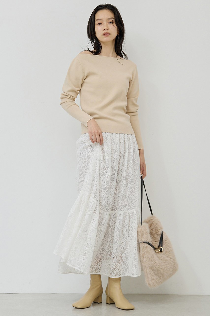 【ガリャルダガランテ/GALLARDAGALANTE】のボートニットプルオーバー 人気、トレンドファッション・服の通販 founy(ファニー) 　ファッション　Fashion　レディースファッション　Fashion for Women　トップス・カットソー　Cut & Sew Tops　ニット　Knit Tops & Sweaters　カジュアルプルオーバー・ニットトップス　Pullovers & Knit Tops / Casual Pullovers　おすすめ　Recommended / Our Picks　インナー　Innerwear　エレガント 上品　Elegant　サロペット　Overalls, Salopette　ジャケット　Jacket, Outerwear　デコルテ　Décolleté, Neckline　other-3|ID: prp329100004885845 ipo3291000000036474670