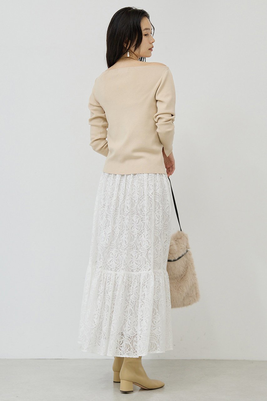 【ガリャルダガランテ/GALLARDAGALANTE】のボートニットプルオーバー 人気、トレンドファッション・服の通販 founy(ファニー) 　ファッション　Fashion　レディースファッション　Fashion for Women　トップス・カットソー　Cut & Sew Tops　ニット　Knit Tops & Sweaters　カジュアルプルオーバー・ニットトップス　Pullovers & Knit Tops / Casual Pullovers　おすすめ　Recommended / Our Picks　インナー　Innerwear　エレガント 上品　Elegant　サロペット　Overalls, Salopette　ジャケット　Jacket, Outerwear　デコルテ　Décolleté, Neckline　other-5|ID: prp329100004885845 ipo3291000000036474675