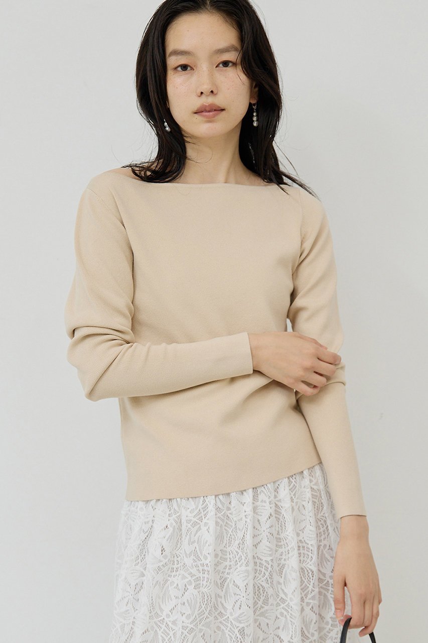 【ガリャルダガランテ/GALLARDAGALANTE】のボートニットプルオーバー 人気、トレンドファッション・服の通販 founy(ファニー) 　ファッション　Fashion　レディースファッション　Fashion for Women　トップス・カットソー　Cut & Sew Tops　ニット　Knit Tops & Sweaters　カジュアルプルオーバー・ニットトップス　Pullovers & Knit Tops / Casual Pullovers　おすすめ　Recommended / Our Picks　インナー　Innerwear　エレガント 上品　Elegant　サロペット　Overalls, Salopette　ジャケット　Jacket, Outerwear　デコルテ　Décolleté, Neckline　other-6|ID: prp329100004885845 ipo3291000000036474678