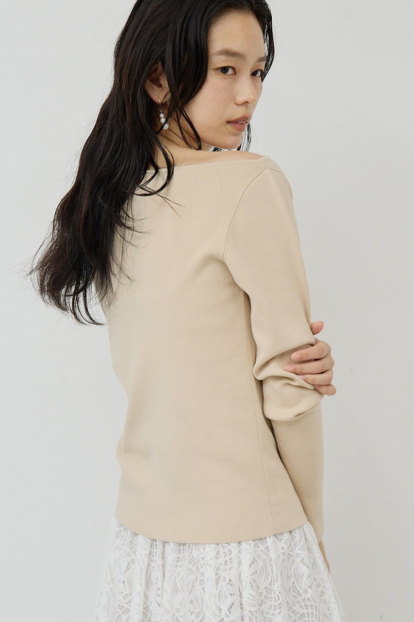 【ガリャルダガランテ/GALLARDAGALANTE】のボートニットプルオーバー 人気、トレンドファッション・服の通販 founy(ファニー) 　ファッション　Fashion　レディースファッション　Fashion for Women　トップス・カットソー　Cut & Sew Tops　ニット　Knit Tops & Sweaters　カジュアルプルオーバー・ニットトップス　Pullovers & Knit Tops / Casual Pullovers　おすすめ　Recommended / Our Picks　インナー　Innerwear　エレガント 上品　Elegant　サロペット　Overalls, Salopette　ジャケット　Jacket, Outerwear　デコルテ　Décolleté, Neckline　other-8|ID: prp329100004885845 ipo3291000000036474683