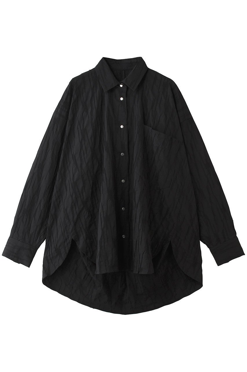 【リムアーク/RIM.ARK】のTuck pleats back volume SH/シャツ インテリア・キッズ・メンズ・レディースファッション・服の通販 founy(ファニー) 　ファッション　Fashion　レディースファッション　Fashion for Women　トップス・カットソー　Cut & Sew Tops　シャツ・ブラウス・オフィスカジュアル　Elegant Blouses & Button-Ups　シンプル　Simple, Minimal　スリーブ　Sleeve, Long Sleeve / Short Sleeve　モダン　Modern, Contemporary　リュクス　Luxury, Elegant, High-End, Chic　ロング　Long, Long-Length　定番　Standard, Basic Item　ブラック|ID: prp329100004885869 ipo3291000000036475097