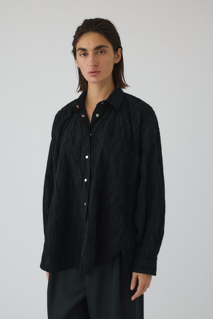 【リムアーク/RIM.ARK】のTuck pleats back volume SH/シャツ 人気、トレンドファッション・服の通販 founy(ファニー) 　ファッション　Fashion　レディースファッション　Fashion for Women　トップス・カットソー　Cut & Sew Tops　シャツ・ブラウス・オフィスカジュアル　Elegant Blouses & Button-Ups　シンプル　Simple, Minimal　スリーブ　Sleeve, Long Sleeve / Short Sleeve　モダン　Modern, Contemporary　リュクス　Luxury, Elegant, High-End, Chic　ロング　Long, Long-Length　定番　Standard, Basic Item　other-8|ID: prp329100004885869 ipo3291000000036475112