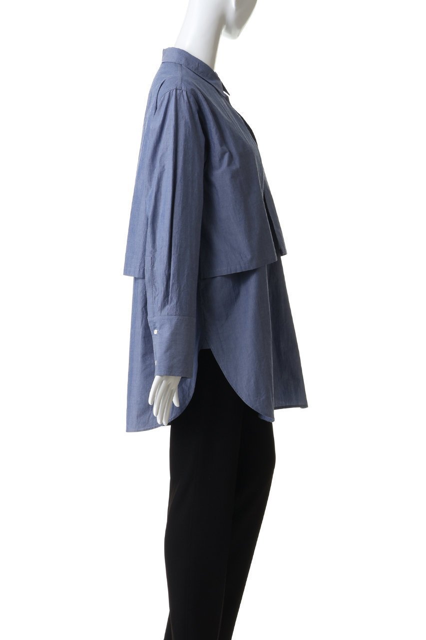 【ハー/HER.】のレイヤードデザインシャツ 人気、トレンドファッション・服の通販 founy(ファニー) 　ファッション　Fashion　レディースファッション　Fashion for Women　トップス・カットソー　Cut & Sew Tops　シャツ・ブラウス・オフィスカジュアル　Elegant Blouses & Button-Ups　おすすめ　Recommended / Our Picks　スリーブ　Sleeve, Long Sleeve / Short Sleeve　ダンガリー　Dungaree, Chambray　パッチ　Patch, Appliqué　ベーシック　Basic, Essential　レギュラー　Regular, Standard Fit　ロング　Long, Long-Length　other-3|ID: prp329100004885928 ipo3291000000036476103