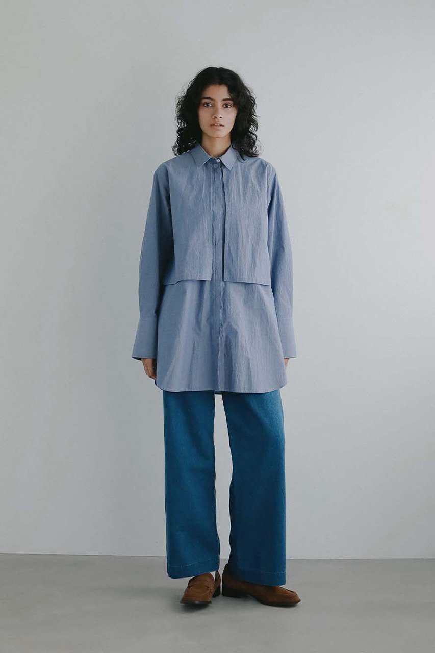 【ハー/HER.】のレイヤードデザインシャツ 人気、トレンドファッション・服の通販 founy(ファニー) 　ファッション　Fashion　レディースファッション　Fashion for Women　トップス・カットソー　Cut & Sew Tops　シャツ・ブラウス・オフィスカジュアル　Elegant Blouses & Button-Ups　おすすめ　Recommended / Our Picks　スリーブ　Sleeve, Long Sleeve / Short Sleeve　ダンガリー　Dungaree, Chambray　パッチ　Patch, Appliqué　ベーシック　Basic, Essential　レギュラー　Regular, Standard Fit　ロング　Long, Long-Length　other-7|ID: prp329100004885928 ipo3291000000036476111