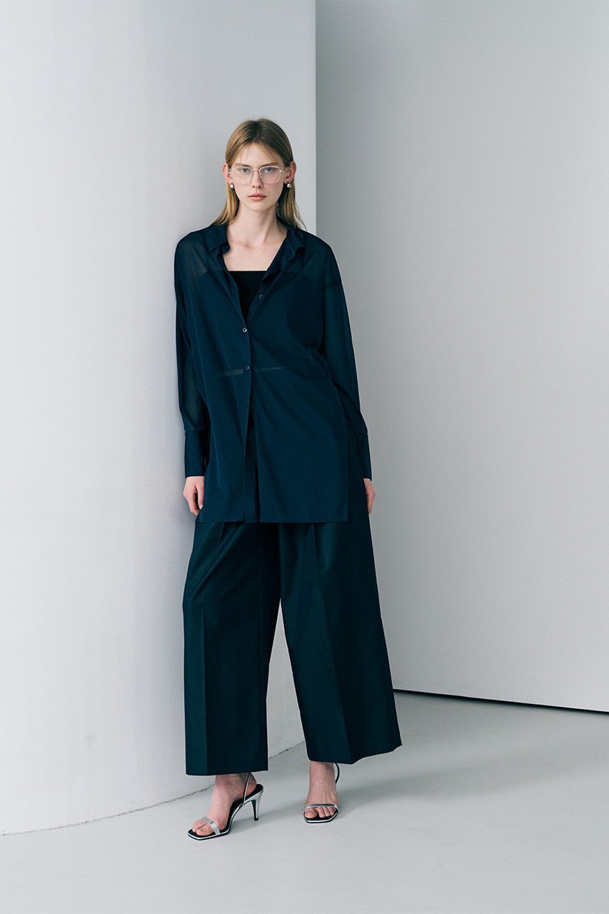 【アンクレイヴ/uncrave】のトリコットシフォン ロングシャツ 人気、トレンドファッション・服の通販 founy(ファニー) 　ファッション　Fashion　レディースファッション　Fashion for Women　トップス・カットソー　Cut & Sew Tops　シャツ・ブラウス・オフィスカジュアル　Elegant Blouses & Button-Ups　ギャザー　Gathered, Ruffled　シアー　Sheer, See-Through　シフォン　Chiffon, Lightweight Fabric　ストレッチ　Stretch, Stretchy Fabric　スリット　Slit, Slit Detail　スリーブ　Sleeve, Long Sleeve / Short Sleeve　ロング　Long, Long-Length　エレガント 上品　Elegant　other-8|ID: prp329100004885944 ipo3291000000036476267