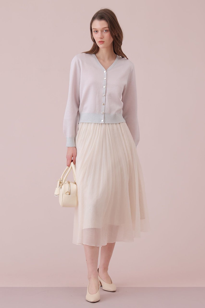 【アナイ/ANAYI】のシアーラメダブルウィーブVカーディガン 人気、トレンドファッション・服の通販 founy(ファニー) 　ファッション　Fashion　レディースファッション　Fashion for Women　トップス・カットソー　Cut & Sew Tops　ニット　Knit Tops & Sweaters　カーディガン・羽織り　Layered Style Cardigans　カーディガン　Cardigan, Knitwear　シアー　Sheer, See-Through　スリーブ　Sleeve, Long Sleeve / Short Sleeve　ロング　Long, Long-Length　other-8|ID: prp329100004885960 ipo3291000000036476415