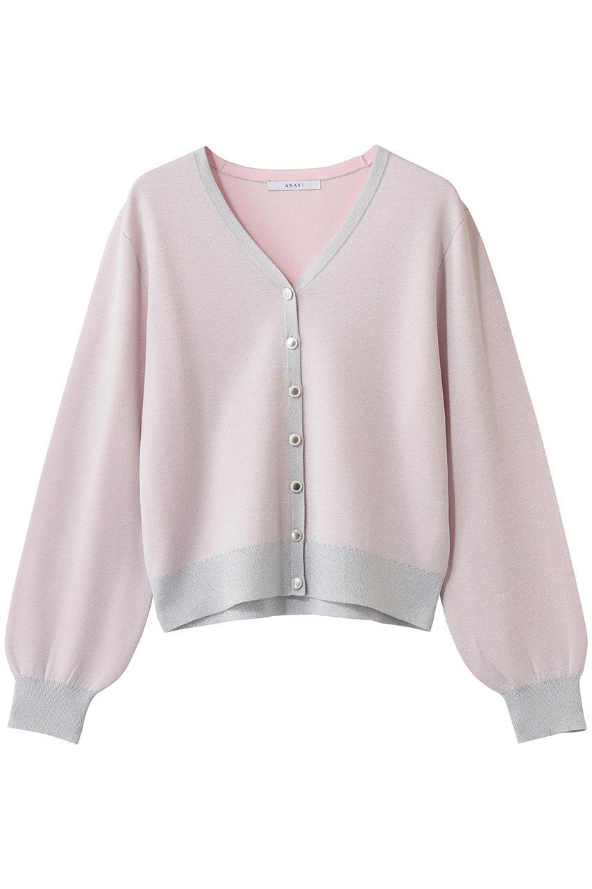 【アナイ/ANAYI】のシアーラメダブルウィーブVカーディガン インテリア・キッズ・メンズ・レディースファッション・服の通販 founy(ファウニー) 　ファッション　Fashion　レディースファッション　Fashion for Women　トップス・カットソー　Cut & Sew Tops　ニット　Knit Tops & Sweaters　カーディガン・羽織り　Layered Style Cardigans　カーディガン　Cardigan, Knitwear　シアー　Sheer, See-Through　スリーブ　Sleeve, Long Sleeve / Short Sleeve　ロング　Long, Long-Length　ライトピンク|ID: prp329100004885960 ipo3291000000036642216