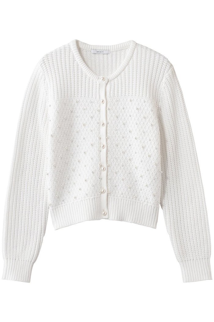 【アナイ/ANAYI】のパールスタッズカーディガン インテリア・キッズ・メンズ・レディースファッション・服の通販 founy(ファウニー) https://founy.com/ ファッション Fashion レディースファッション Fashion for Women トップス・カットソー Cut & Sew Tops ニット Knit Tops & Sweaters カーディガン・羽織り Layered Style Cardigans カーディガン Cardigan, Knitwear コンパクト Compact, Small Size ストライプ Stripe, Striped Pattern スリーブ Sleeve, Long Sleeve / Short Sleeve ベーシック Basic, Essential ロング Long, Long-Length エレガント 上品 Elegant |ID: prp329100004885963 ipo3291000000036476417