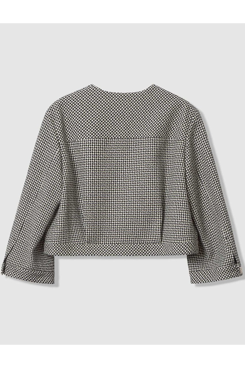 【アナイ/ANAYI】の【セットアップ対象商品】ドビーツイードノーカラーブルゾン 人気、トレンドファッション・服の通販 founy(ファニー) 　ファッション　Fashion　レディースファッション　Fashion for Women　アウター　Coat / Outerwear Collection　レディースジャケット・軽アウター　Jackets　ブルゾンジャケット・スポーティアウター　Blouson Jackets　エレガント 上品　Elegant　ショート　Short, Short Length　ジャケット　Jacket, Outerwear　セットアップ　Set-Up, Coordinated Outfit　チェック　Check, Plaid, Tartan　ツイード　Twill, Twill Weave　バランス　Balance, Style Balance　ブルゾン　Blouson, Bomber Jacket　再入荷　Restock / Back in Stock　春　Spring　other-2|ID: prp329100004885996 ipo3291000000036476810