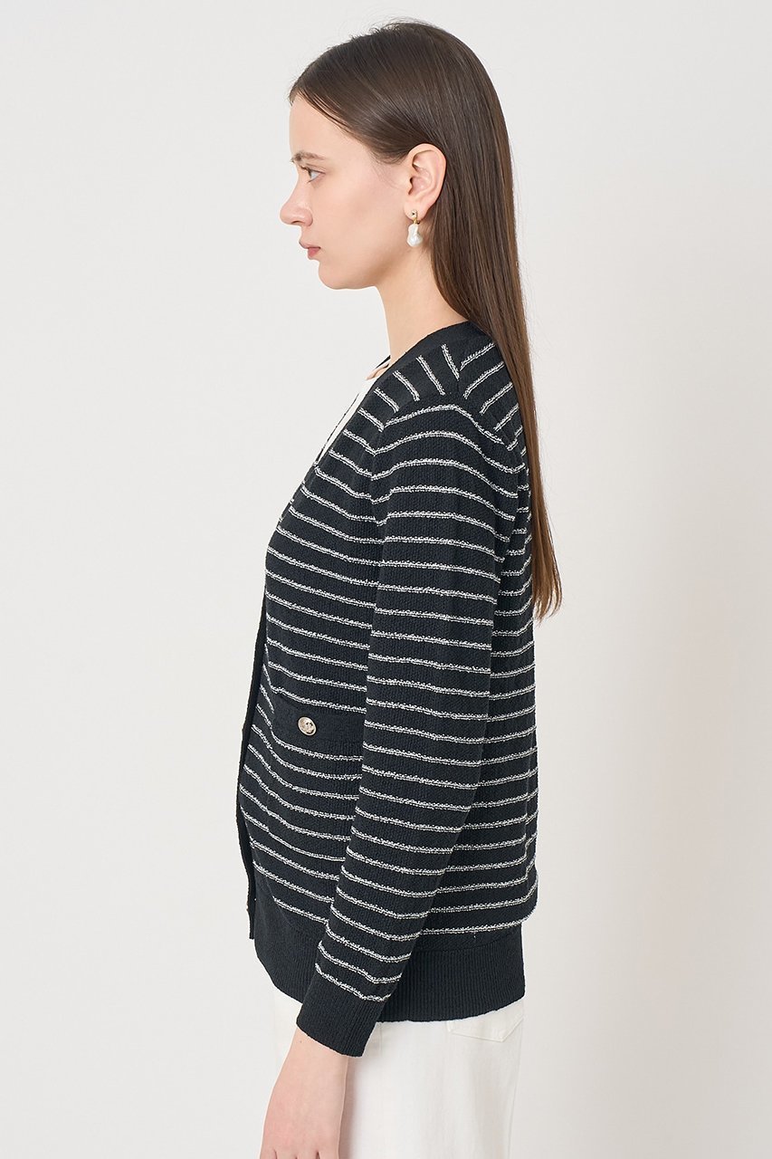 【アナイ/ANAYI】のパウダーボーダーVカーディガン 人気、トレンドファッション・服の通販 founy(ファニー) 　ファッション　Fashion　レディースファッション　Fashion for Women　トップス・カットソー　Cut & Sew Tops　ニット　Knit Tops & Sweaters　カーディガン・羽織り　Layered Style Cardigans　おすすめ　Recommended / Our Picks　アンサンブル　Ensemble Set　カーディガン　Cardigan, Knitwear　キャミソール　Camisole, Spaghetti Strap Top　シルバー　Silver, Metallic Silver　パウダー　Powder, Soft Tone　パステル　Pastel, Soft Color　ボーダー　Border, Stripe　ミドル　Middle Length, Mid Height　リラックス　Relax, Relaxed Fit　春　Spring　other-8|ID: prp329100004886003 ipo3291000000036476936