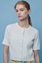 【アルアバイル/allureville】の【LOULOU WILLOUGHBY】アイレット半袖カーディガン 人気、トレンドファッション・服の通販 founy(ファニー) ファッション Fashion レディースファッション Fashion for Women トップス・カットソー Cut & Sew Tops ニット Knit Tops & Sweaters カーディガン・羽織り Layered Style Cardigans アイレット Eyelet Lace カーディガン Cardigan, Knitwear シンプル Simple, Minimal ドット Polka Dot, Dot Pattern ビジュー Bijou, Jewel-like Accent 人気 Popular, Best Seller 半袖 Short Sleeve, Half Sleeve 夏 Summer 新作・新入荷 New Arrivals / New In thumbnail オフホワイト|ID: prp329100004886034 ipo3291000000036477385