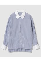 【アナイ/ANAYI】のコットンブロード衿刺繍シャツ 人気、トレンドファッション・服の通販 founy(ファニー) ファッション Fashion レディースファッション Fashion for Women トップス・カットソー Cut & Sew Tops シャツ・ブラウス・オフィスカジュアル Elegant Blouses & Button-Ups おすすめ Recommended / Our Picks インナー Innerwear ジャケット Jacket, Outerwear ストライプ Stripe, Striped Pattern スリーブ Sleeve, Long Sleeve / Short Sleeve ブロード Broadcloth, Fine Cotton ロング Long, Long-Length thumbnail ブルー|ID: prp329100004886038 ipo3291000000036477431