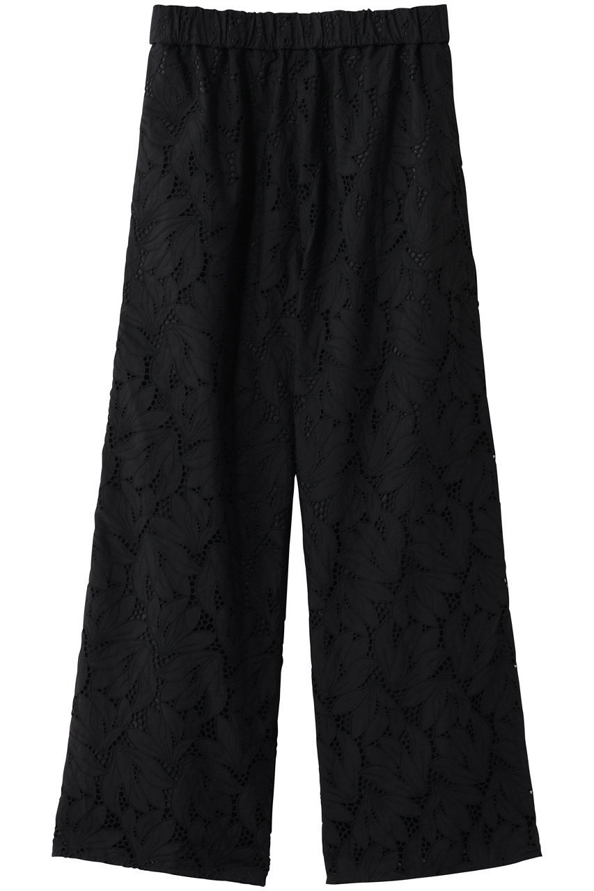 【ティッカ/TICCA】のフラワーレースパンツ インテリア・キッズ・メンズ・レディースファッション・服の通販 founy(ファニー) 　ファッション　Fashion　レディースファッション　Fashion for Women　パンツ　Pants & Trousers　ストレート　Straight, Straight Cut　スニーカー　Sneakers, Trainers　ダウン　Down, Puffer　フラワー　Flower, Floral　モダン　Modern, Contemporary　レース　Lace, Lace Fabric　ブラック|ID: prp329100004886084 ipo3291000000036478146