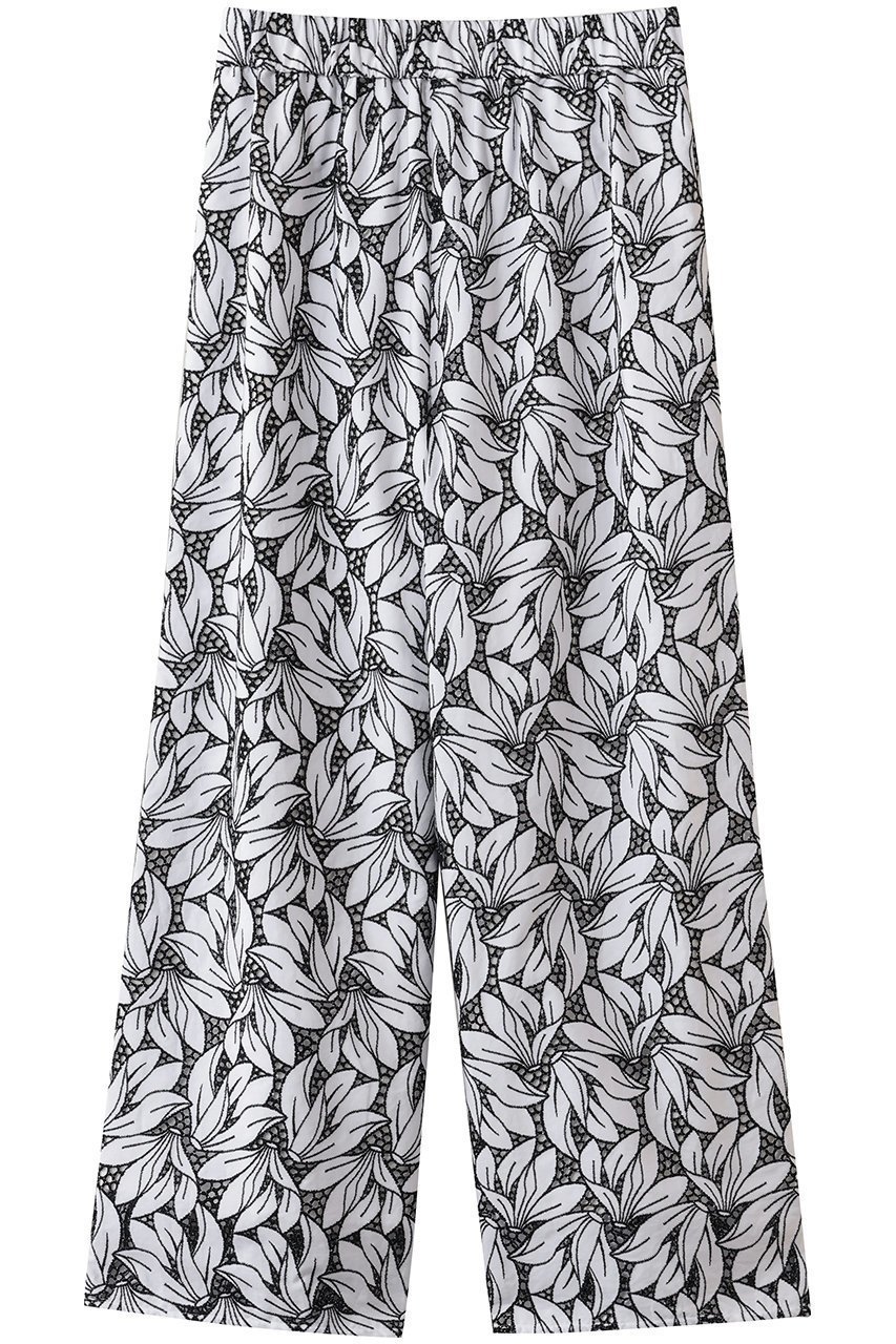 【ティッカ/TICCA】のフラワーレースパンツ インテリア・キッズ・メンズ・レディースファッション・服の通販 founy(ファニー) 　ファッション　Fashion　レディースファッション　Fashion for Women　パンツ　Pants & Trousers　ストレート　Straight, Straight Cut　スニーカー　Sneakers, Trainers　ダウン　Down, Puffer　フラワー　Flower, Floral　モダン　Modern, Contemporary　レース　Lace, Lace Fabric　ホワイト×ネイビー|ID: prp329100004886084 ipo3291000000036478148