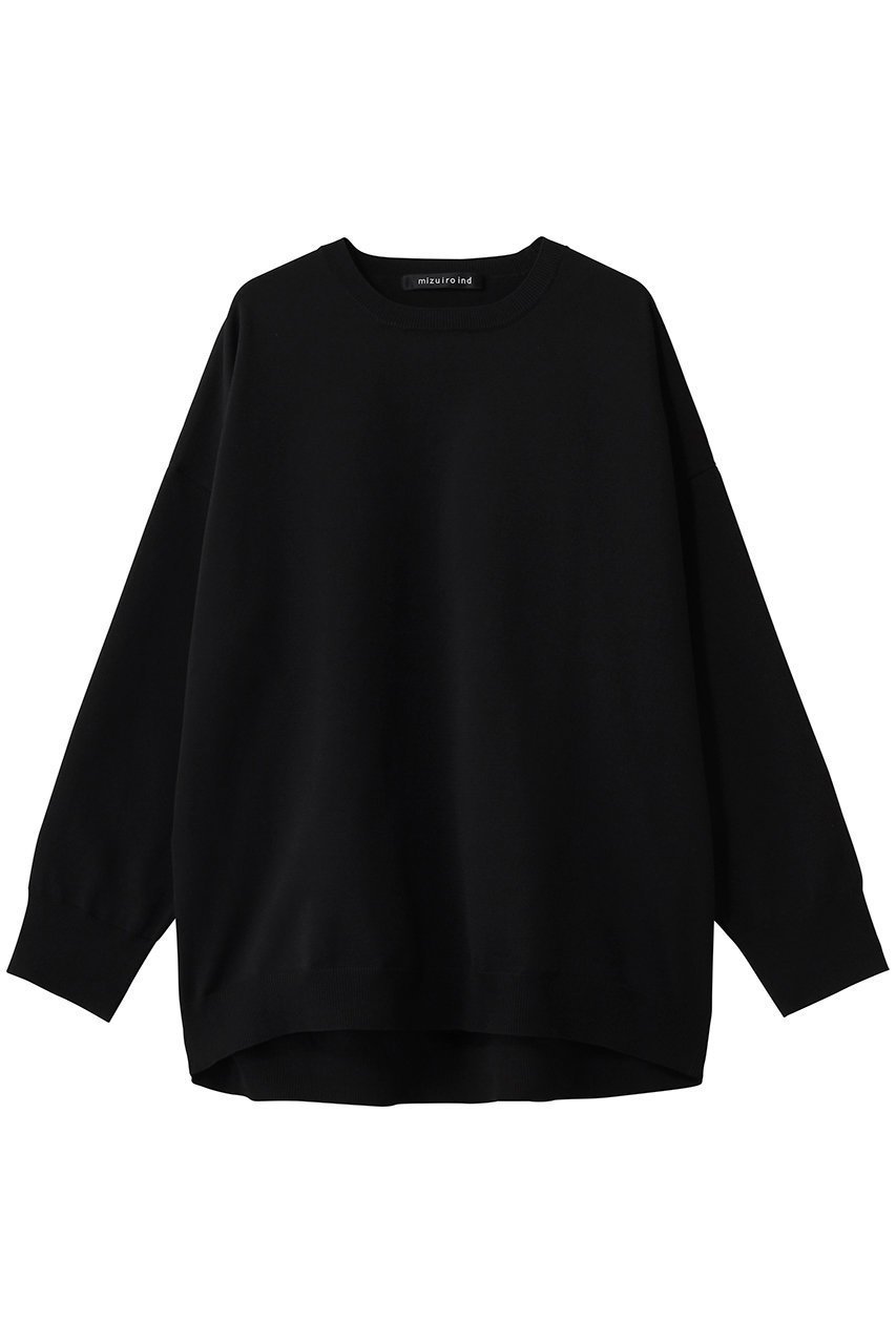 【ミズイロ インド/mizuiro ind】のcrew neck wide P/O プルオーバー インテリア・キッズ・メンズ・レディースファッション・服の通販 founy(ファニー) 　ファッション　Fashion　レディースファッション　Fashion for Women　トップス・カットソー　Cut & Sew Tops　ニット　Knit Tops & Sweaters　カジュアルプルオーバー・ニットトップス　Pullovers & Knit Tops / Casual Pullovers　シンプル　Simple, Minimal　ヘムライン　Hemline, Bottom Cut　ワイド　Wide, Wide Fit　再入荷　Restock / Back in Stock　black|ID: prp329100004886113 ipo3291000000036478645
