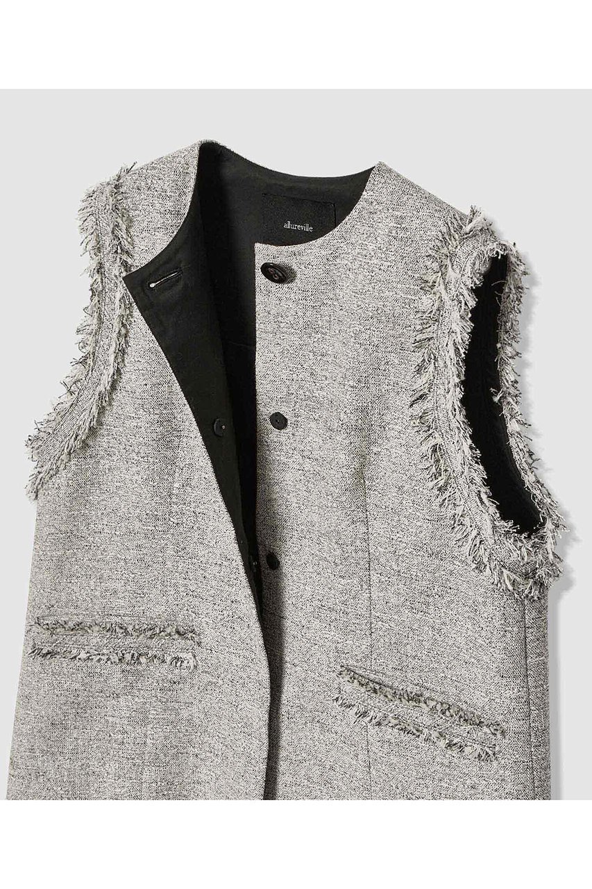 【アルアバイル/allureville】のミックスツイードフレアジレ 人気、トレンドファッション・服の通販 founy(ファニー) 　ファッション　Fashion　レディースファッション　Fashion for Women　アウター　Coat / Outerwear Collection　レディースジャケット・軽アウター　Jackets　ジャケット　Jacket, Outerwear　ツイード　Twill, Twill Weave　ベスト　Vest, Waistcoat　無地　Plain, Solid Color　other-3|ID: prp329100004886121 ipo3291000000036478716