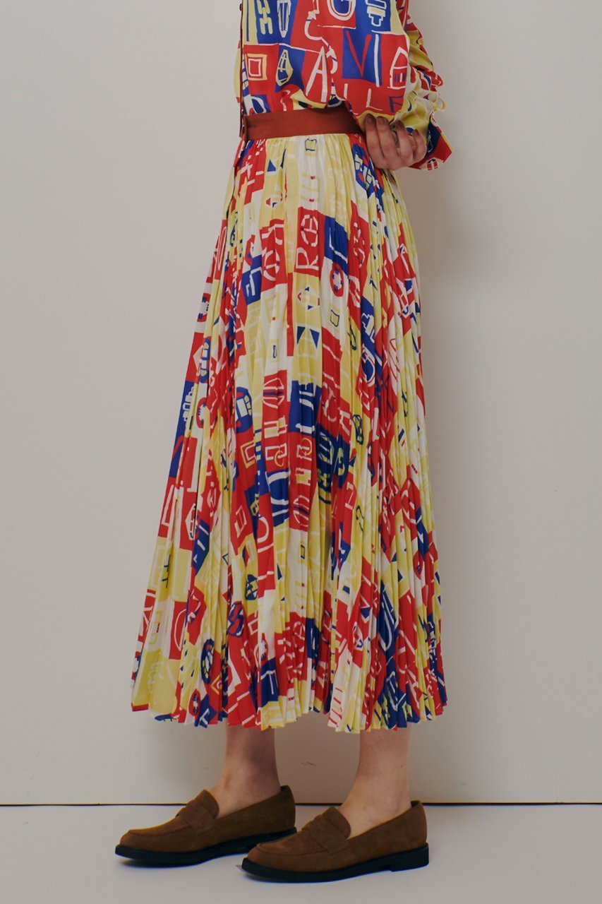 【アルアバイル/allureville】のパッチワークプリントプリーツスカート 人気、トレンドファッション・服の通販 founy(ファニー) 　ファッション　Fashion　レディースファッション　Fashion for Women　アウター　Coat / Outerwear Collection　レディースジャケット・軽アウター　Jackets　スカート　Skirts　プリーツスカート / 上品フェミニンスタイル　Pleated Skirts　ジャケット　Jacket, Outerwear　ブロック　Block, Solid Block Pattern　プリント　Print, Printed Pattern　プリーツ　Pleats, Pleated　モチーフ　Motif, Design Theme　手描き　Hand-Drawn, Illustrated　other-7|ID: prp329100004886137 ipo3291000000036478926