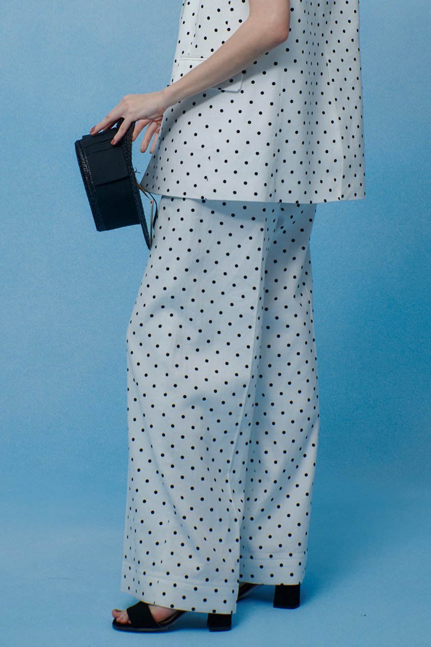 【アルアバイル/allureville】の【LOULOU WILLOUGHBY】リネン混ドットワイドパンツ 人気、トレンドファッション・服の通販 founy(ファニー) 　ファッション　Fashion　レディースファッション　Fashion for Women　パンツ　Pants & Trousers　シンプル　Simple, Minimal　ジョーゼット　Georgette, Semi-Sheer Fabric　ドット　Polka Dot, Dot Pattern　バランス　Balance, Style Balance　プリント　Print, Printed Pattern　リネン　Linen, Linen Fabric　ワイド　Wide, Wide Fit　吸水　Absorbent, Quick-Dry　夏　Summer　other-7|ID: prp329100004886142 ipo3291000000036478977