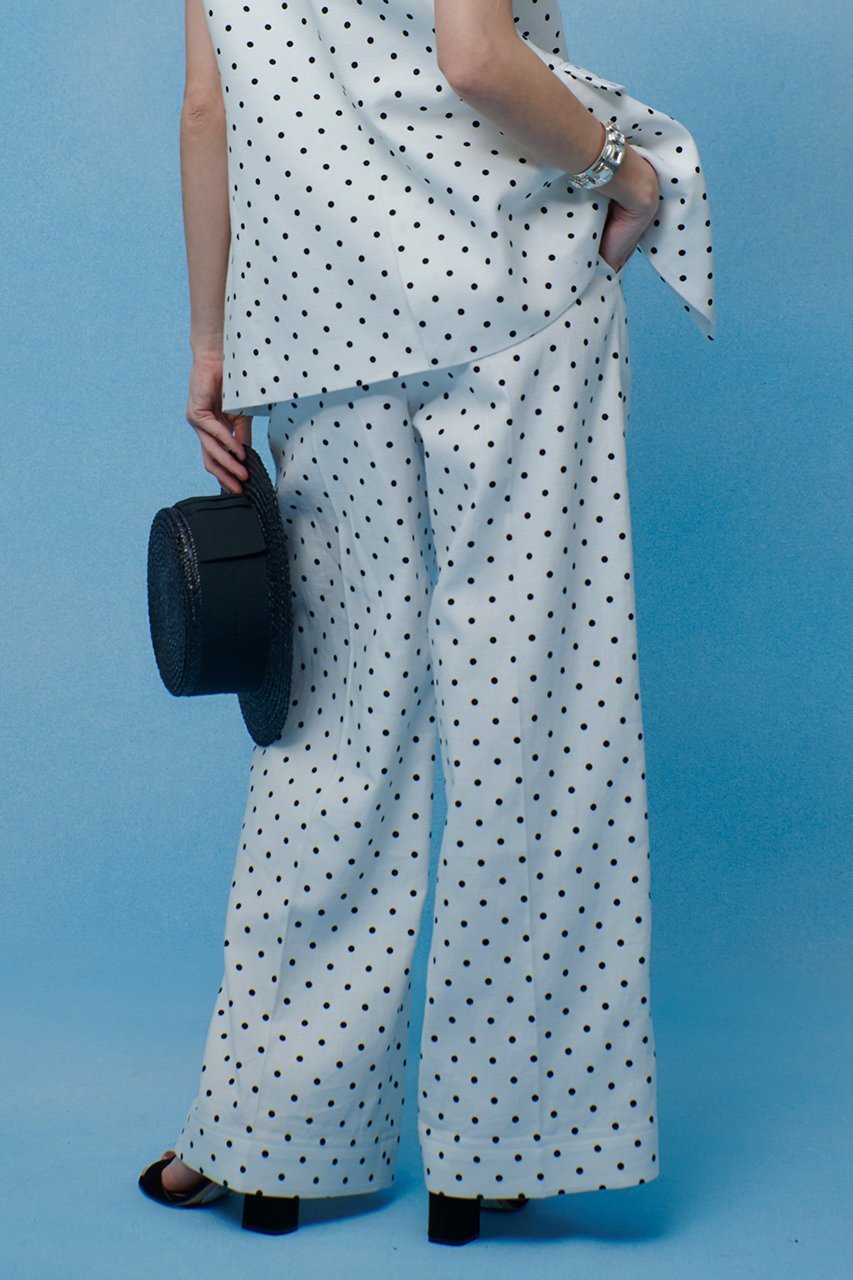 【アルアバイル/allureville】の【LOULOU WILLOUGHBY】リネン混ドットワイドパンツ 人気、トレンドファッション・服の通販 founy(ファニー) 　ファッション　Fashion　レディースファッション　Fashion for Women　パンツ　Pants & Trousers　シンプル　Simple, Minimal　ジョーゼット　Georgette, Semi-Sheer Fabric　ドット　Polka Dot, Dot Pattern　バランス　Balance, Style Balance　プリント　Print, Printed Pattern　リネン　Linen, Linen Fabric　ワイド　Wide, Wide Fit　吸水　Absorbent, Quick-Dry　夏　Summer　other-8|ID: prp329100004886142 ipo3291000000036478979