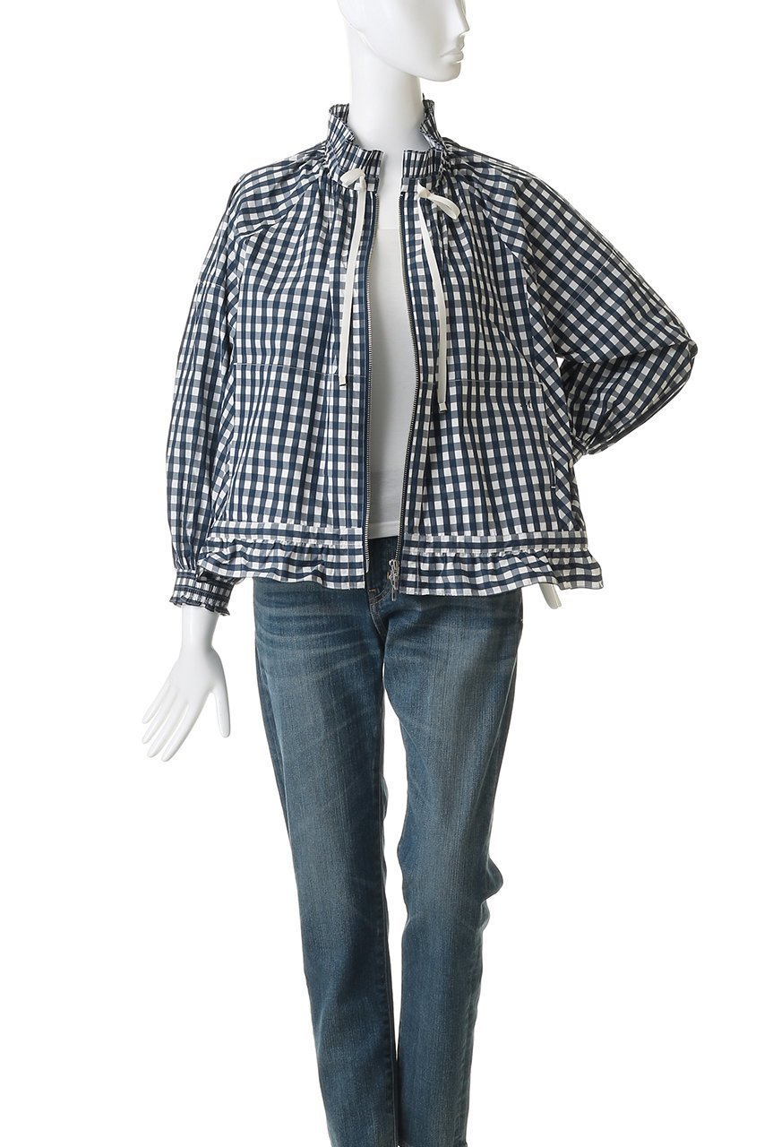 【マリリンムーン/MARILYN MOON】のギンガムチェックプリーツフリルブルゾン 人気、トレンドファッション・服の通販 founy(ファニー) 　ファッション　Fashion　レディースファッション　Fashion for Women　アウター　Coat / Outerwear Collection　レディースジャケット・軽アウター　Jackets　ブルゾンジャケット・スポーティアウター　Blouson Jackets　ギンガム　Gingham, Gingham Fabric　ジャケット　Jacket, Outerwear　タフタ　Taffeta, Structured Fabric　チェック　Check, Plaid, Tartan　バランス　Balance, Style Balance　ブルゾン　Blouson, Bomber Jacket　プリーツ　Pleats, Pleated　ボトム　Bottoms, Lower Wear　ポケット　Pocket, Pocket Detail　ラッフル　Ruffle, Frill　新作・新入荷　New Arrivals / New In　other-8|ID: prp329100004886158 ipo3291000000036479182