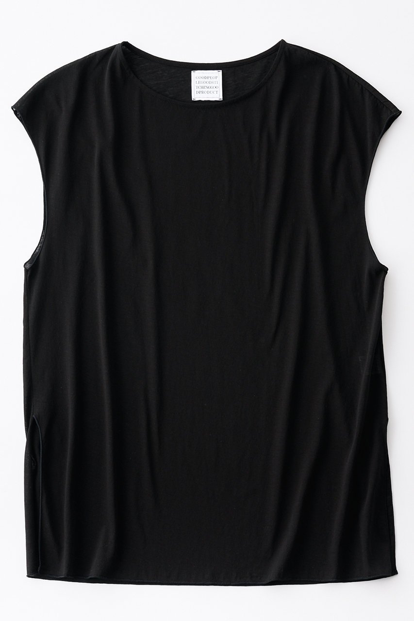 【グッド ピープル グッド ステッチング グッド プロダクト/GOOD PEOPLE GOOD STITCHING GOOD PRODUCT】のサイドスリット フレンチスリーブ Tシャツ インテリア・キッズ・メンズ・レディースファッション・服の通販 founy(ファニー) 　ファッション　Fashion　レディースファッション　Fashion for Women　トップス・カットソー　Cut & Sew Tops　シャツ・ブラウス・オフィスカジュアル　Elegant Blouses & Button-Ups　ロングTシャツ・Tシャツ　Longline T-Shirts & Tees　カットソー・ベーシックTシャツ　Cut-and-Sewn Tops / Stretch Tees & Basics　シアー　Sheer, See-Through　ショート　Short, Short Length　シルキー　Silky, Smooth Texture　ストレッチ　Stretch, Stretchy Fabric　スリット　Slit, Slit Detail　スリーブ　Sleeve, Long Sleeve / Short Sleeve　フレンチ　French, French Style　定番　Standard, Basic Item　ブラック|ID: prp329100004886189 ipo3291000000036479591