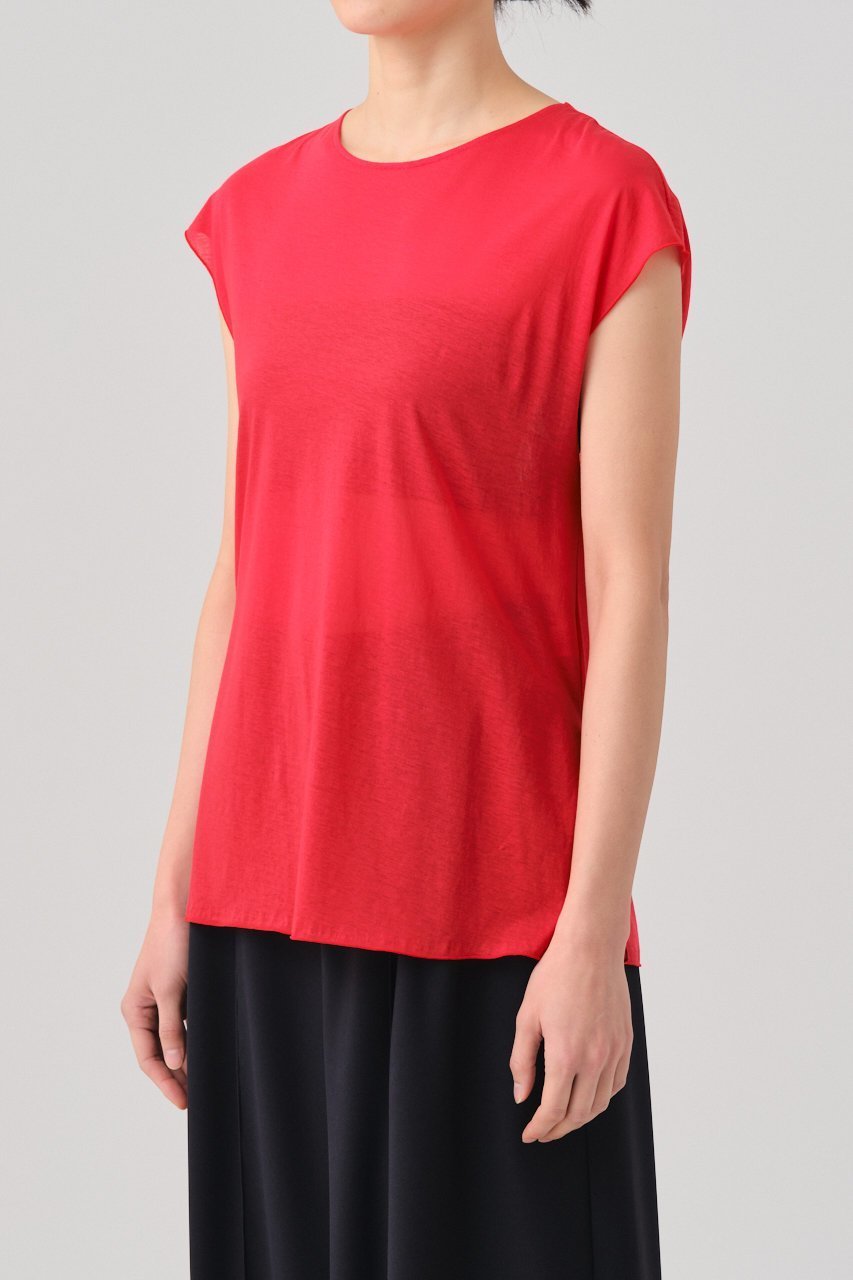 【グッド ピープル グッド ステッチング グッド プロダクト/GOOD PEOPLE GOOD STITCHING GOOD PRODUCT】のサイドスリット フレンチスリーブ Tシャツ 人気、トレンドファッション・服の通販 founy(ファニー) 　ファッション　Fashion　レディースファッション　Fashion for Women　トップス・カットソー　Cut & Sew Tops　シャツ・ブラウス・オフィスカジュアル　Elegant Blouses & Button-Ups　ロングTシャツ・Tシャツ　Longline T-Shirts & Tees　カットソー・ベーシックTシャツ　Cut-and-Sewn Tops / Stretch Tees & Basics　シアー　Sheer, See-Through　ショート　Short, Short Length　シルキー　Silky, Smooth Texture　ストレッチ　Stretch, Stretchy Fabric　スリット　Slit, Slit Detail　スリーブ　Sleeve, Long Sleeve / Short Sleeve　フレンチ　French, French Style　定番　Standard, Basic Item　other-8|ID: prp329100004886189 ipo3291000000036479605