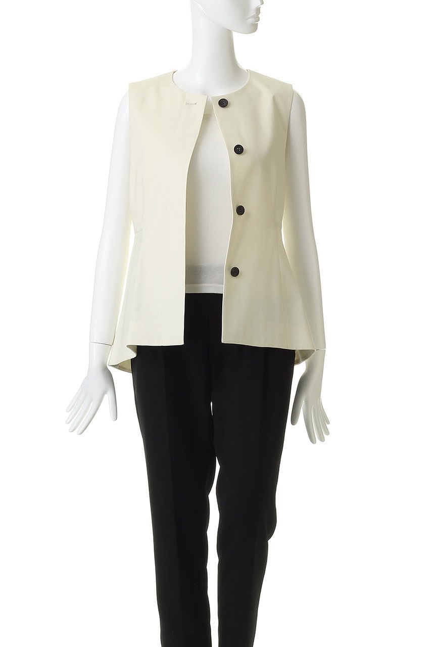 【ランバン オン ブルー/LANVIN en Bleu】のウールツイルペプラムベスト 人気、トレンドファッション・服の通販 founy(ファニー) 　ファッション　Fashion　レディースファッション　Fashion for Women　アウター　Coat / Outerwear Collection　トップス・カットソー　Cut & Sew Tops　キャミソール&ノースリーブ　Camisoles & Sleeveless Tops　シャツ・ブラウス・オフィスカジュアル　Elegant Blouses & Button-Ups　ベスト&ジレ / 重ね着スタイル　Vests & Gilets　ノースリーブ　Sleeveless, No-Sleeve　バランス　Balance, Style Balance　フレア　Flare, Flared　ベスト　Vest, Waistcoat　ペプラム　Peplum, Flared Hem　マニッシュ　Mannish, Boyish　other-7|ID: prp329100004886202 ipo3291000000036479995