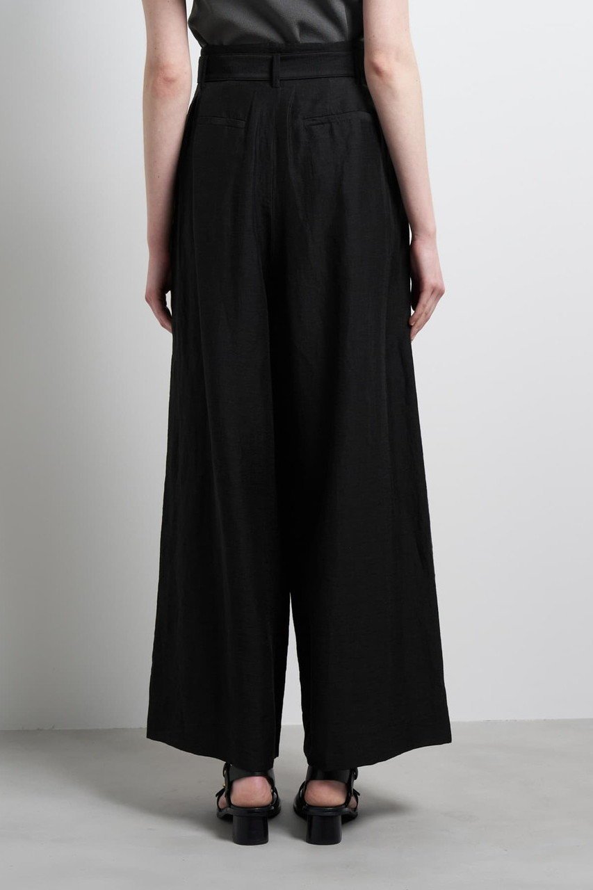 【ランバン オン ブルー/LANVIN en Bleu】のベルト付きリネンワイドタックパンツ 人気、トレンドファッション・服の通販 founy(ファニー) 　ファッション　Fashion　レディースファッション　Fashion for Women　パンツ　Pants & Trousers　ベルト&ウエストマーク　Belts & Waist Accessories　ランダム　Random, Irregular　リネン　Linen, Linen Fabric　other-3|ID: prp329100004886203 ipo3291000000036480009