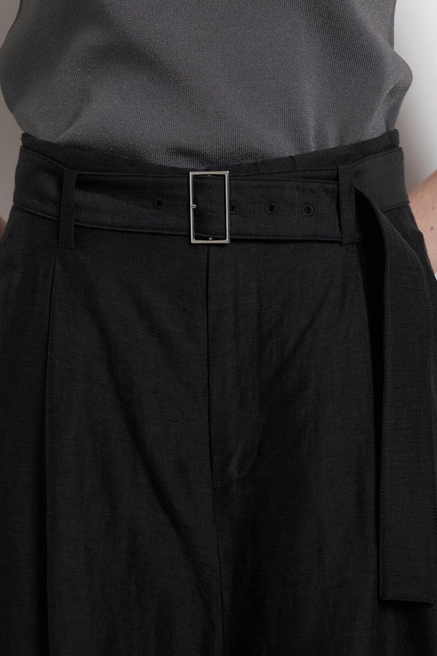 【ランバン オン ブルー/LANVIN en Bleu】のベルト付きリネンワイドタックパンツ 人気、トレンドファッション・服の通販 founy(ファニー) 　ファッション　Fashion　レディースファッション　Fashion for Women　パンツ　Pants & Trousers　ベルト&ウエストマーク　Belts & Waist Accessories　ランダム　Random, Irregular　リネン　Linen, Linen Fabric　other-4|ID: prp329100004886203 ipo3291000000036480010