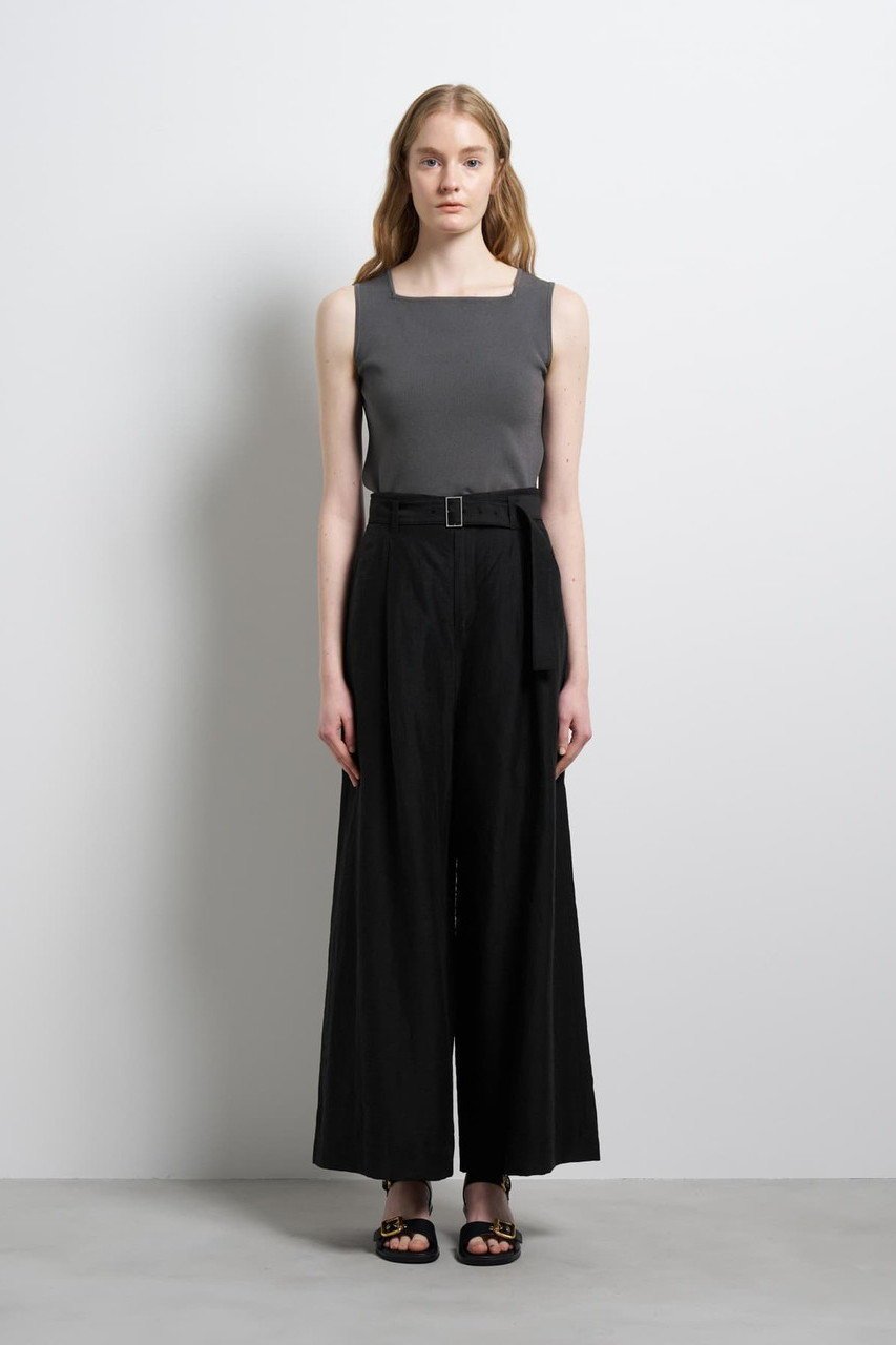 【ランバン オン ブルー/LANVIN en Bleu】のベルト付きリネンワイドタックパンツ 人気、トレンドファッション・服の通販 founy(ファニー) 　ファッション　Fashion　レディースファッション　Fashion for Women　パンツ　Pants & Trousers　ベルト&ウエストマーク　Belts & Waist Accessories　ランダム　Random, Irregular　リネン　Linen, Linen Fabric　other-7|ID: prp329100004886203 ipo3291000000036480016