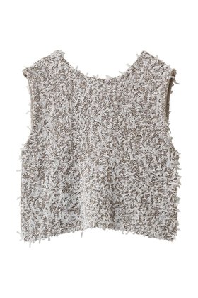 【アダワス/ADAWAS】のチュール ヤーンベスト 人気、トレンドファッション・服の通販 founy(ファニー) ファッション Fashion レディースファッション Fashion for Women トップス・カットソー Cut & Sew Tops ニット Knit Tops & Sweaters ベスト&ジレ / 重ね着スタイル Vests & Gilets カジュアルプルオーバー・ニットトップス Pullovers & Knit Tops / Casual Pullovers クロップド Cropped, Short Length シンプル Simple, Minimal チュール Tulip, Tulip Motif フレア Flare, Flared フロント Front, Front Design ベスト Vest, Waistcoat リボン Ribbon, Bow ループ Loop, Loop Knit ワイド Wide, Wide Fit |ID:prp329100004886208