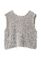 【アダワス/ADAWAS】のチュール ヤーンベスト 人気、トレンドファッション・服の通販 founy(ファニー) ファッション Fashion レディースファッション Fashion for Women トップス・カットソー Cut & Sew Tops ニット Knit Tops & Sweaters ベスト&ジレ / 重ね着スタイル Vests & Gilets カジュアルプルオーバー・ニットトップス Pullovers & Knit Tops / Casual Pullovers クロップド Cropped, Short Length シンプル Simple, Minimal チュール Tulip, Tulip Motif フレア Flare, Flared フロント Front, Front Design ベスト Vest, Waistcoat リボン Ribbon, Bow ループ Loop, Loop Knit ワイド Wide, Wide Fit |ID:prp329100004886208