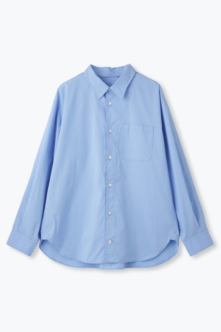 【レリル/lelill】のピマソロ スプリットワイドシャツ インテリア・キッズ・メンズ・レディースファッション・服の通販 founy(ファニー) 　ファッション　Fashion　レディースファッション　Fashion for Women　トップス・カットソー　Cut & Sew Tops　シャツ・ブラウス・オフィスカジュアル　Elegant Blouses & Button-Ups　スタイリッシュ　Stylish, Fashionable　スリーブ　Sleeve, Long Sleeve / Short Sleeve　定番　Standard, Basic Item　ファブリック　Fabric, Textile　ベーシック　Basic, Essential　羽織　Haori, Light Jacket　ロング　Long, Long-Length　サックス|ID: prp329100004886225 ipo3291000000036480242