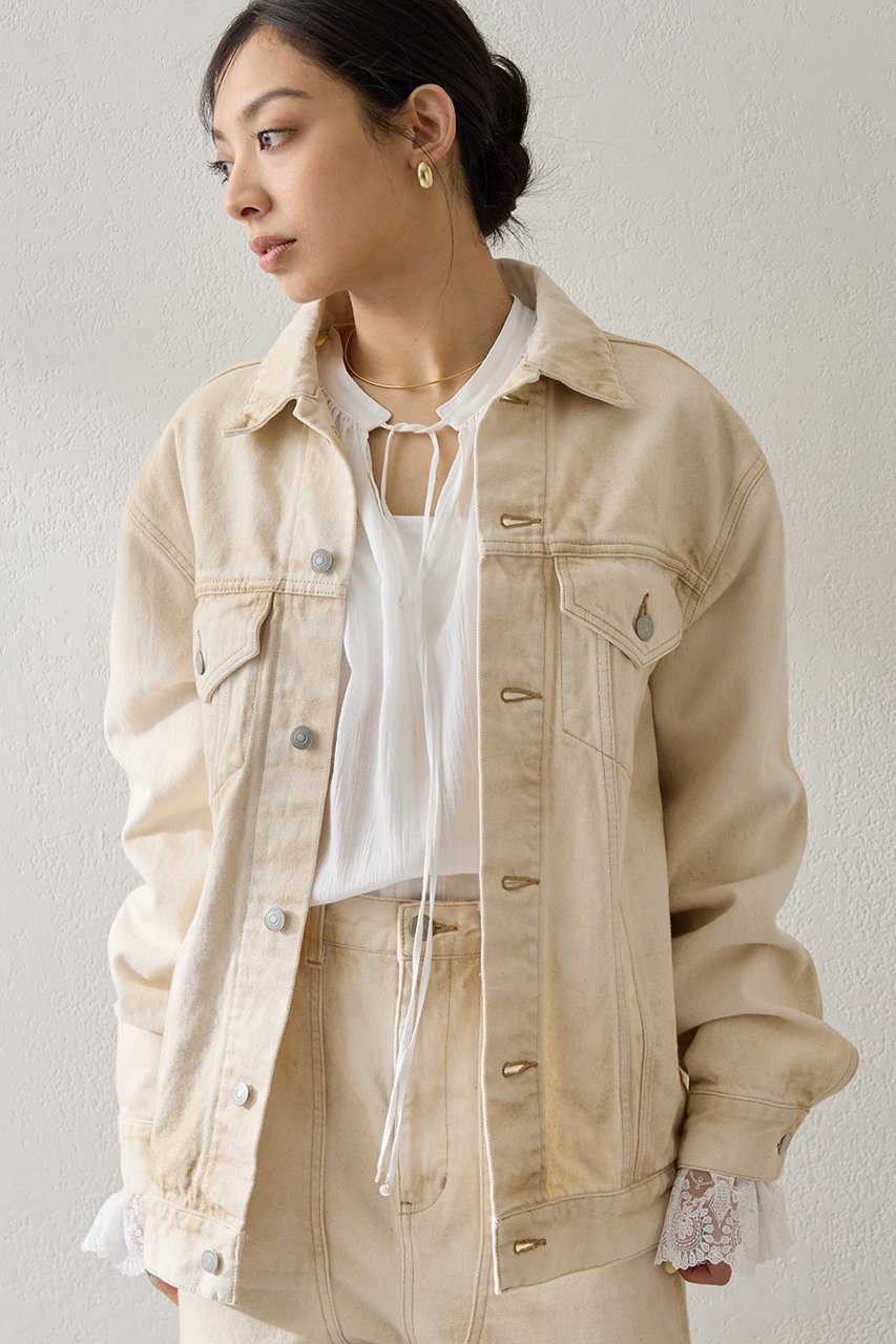 【ウィムガゼット/Whim Gazette】のサンフェードデニムGジャン インテリア・キッズ・メンズ・レディースファッション・服の通販 founy(ファウニー) 　ファッション　Fashion　レディースファッション　Fashion for Women　アウター　Coat / Outerwear Collection　レディースジャケット・軽アウター　Jackets　コンパクト　Compact, Small Size　シンプル　Simple, Minimal　ジャケット　Jacket, Outerwear　ボトム　Bottoms, Lower Wear　ベージュ|ID: prp329100004886235 ipo3291000000036931074