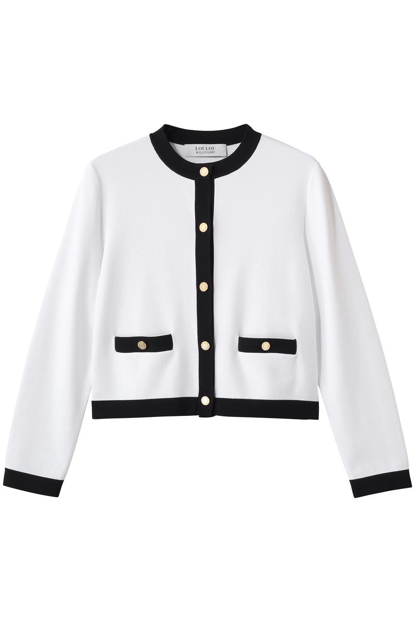 【アルアバイル/allureville】の【Loulou Willoughby】バイカラーコンパクトCD A 人気、トレンドファッション・服の通販 founy(ファニー) 　ファッション　Fashion　レディースファッション　Fashion for Women　アウター　Coat / Outerwear Collection　レディースジャケット・軽アウター　Jackets　カーディガン　Cardigan, Knitwear　コンパクト　Compact, Small Size　ジャケット　Jacket, Outerwear　スラックス　Slacks, Dress Pants　デニム　Denim, Jeans Material　フレア　Flare, Flared　羽織　Haori, Light Jacket　 other-1|ID: prp329100004886280 ipo3291000000036481107